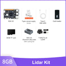 Yahboom 8GB Lidar Kit includes RDK X5, power supply, data cable, card reader, TF card, case with cooling fan and LiDAR.