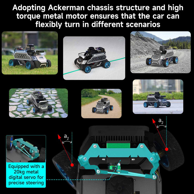 ROSMASTER A1 AI Large Model ROS2 Robot with Ackerman steering chassis