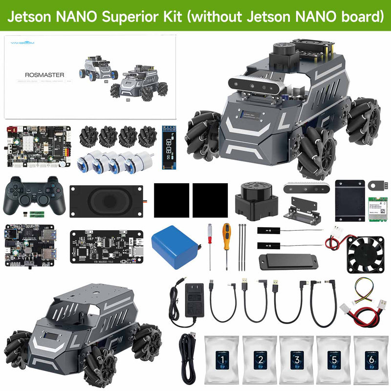 ROSMASTER M1 AI Large Model ROS2 Robot with Mecanum Wheel for Jetson NANO 4GB/Orin NANO SUPER/RDK X5/RaspberryPi 5