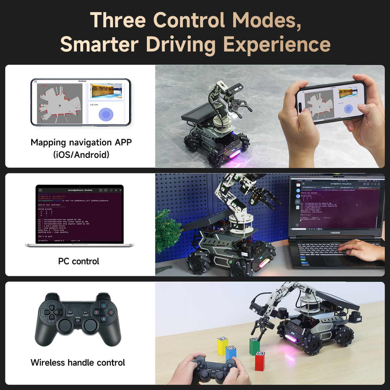 ROSMASTER M3 Pro ROS2 Robot with Multimodal AI Large Model, AI Voice Interaction, Vision Recognition, Tracking & Sorting