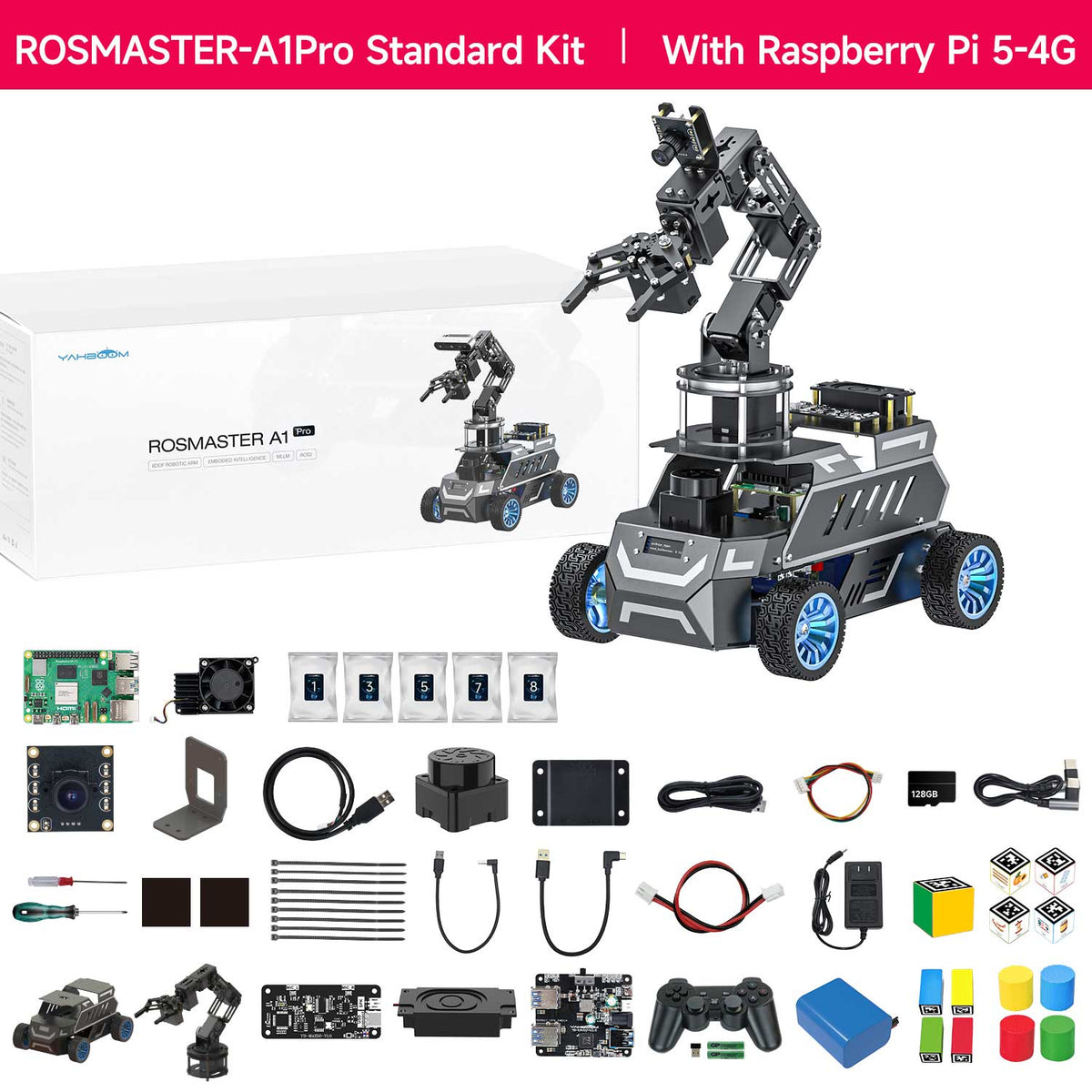 ROSMASTER M1 PRO & ROSMASTER A1 PRO AI Large Language Model ROS2 Robot for Jetson Orin NANO/NX SUPER/RDK X5/RaspberryPi 5