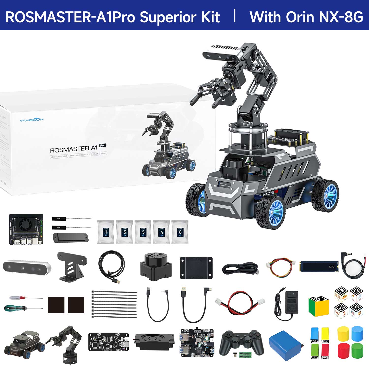 ROSMASTER M1 PRO & ROSMASTER A1 PRO AI Large Language Model ROS2 Robot for Jetson Orin NANO/NX SUPER/RDK X5/RaspberryPi 5