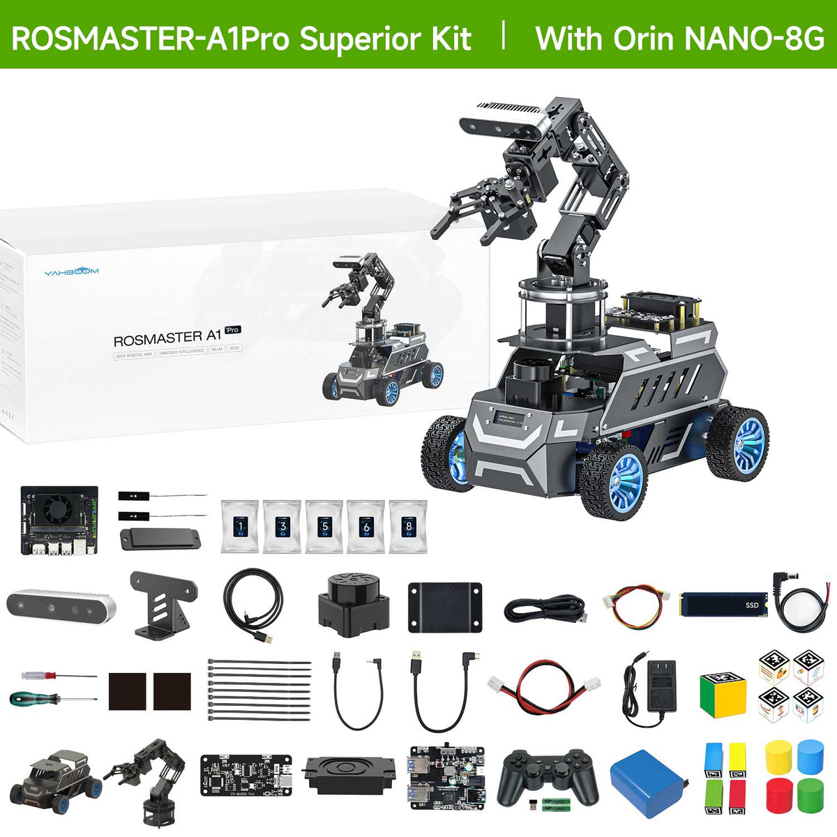 ROSMASTER M1 PRO & ROSMASTER A1 PRO AI Large Language Model ROS2 Robot for Jetson Orin NANO/NX SUPER/RDK X5/RaspberryPi 5
