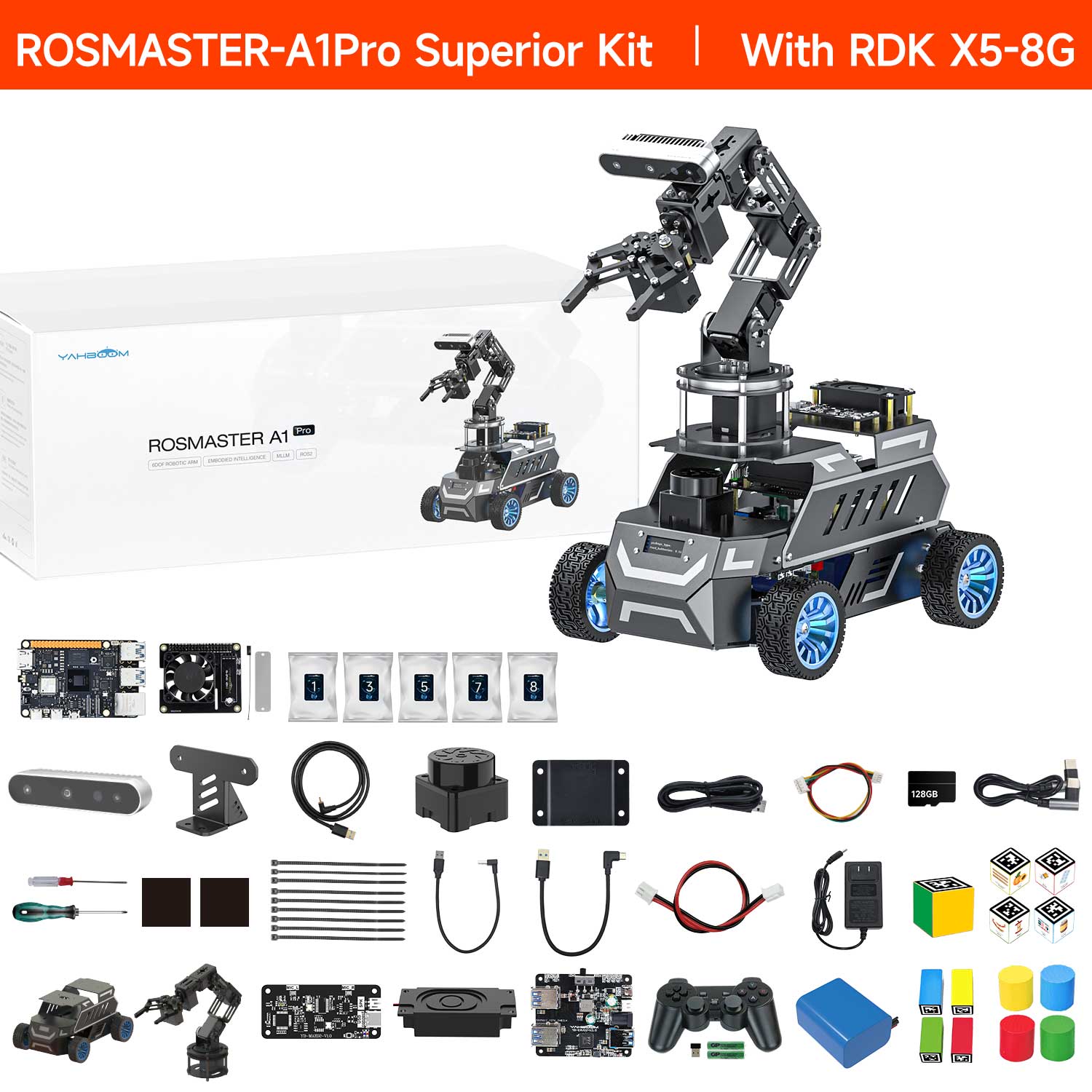 ROSMASTER M1 PRO & ROSMASTER A1 PRO AI Large Language Model ROS2 Robot for Jetson Orin NANO/NX SUPER/RDK X5/RaspberryPi 5
