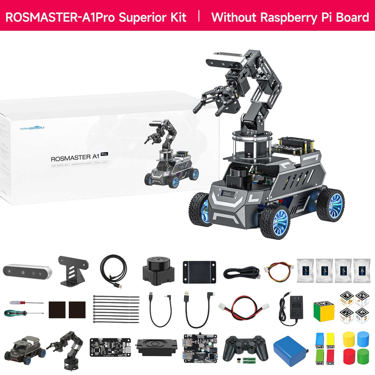 ROSMASTER M1 PRO & ROSMASTER A1 PRO AI Large Language Model ROS2 Robot for Jetson Orin NANO/NX SUPER/RDK X5/RaspberryPi 5