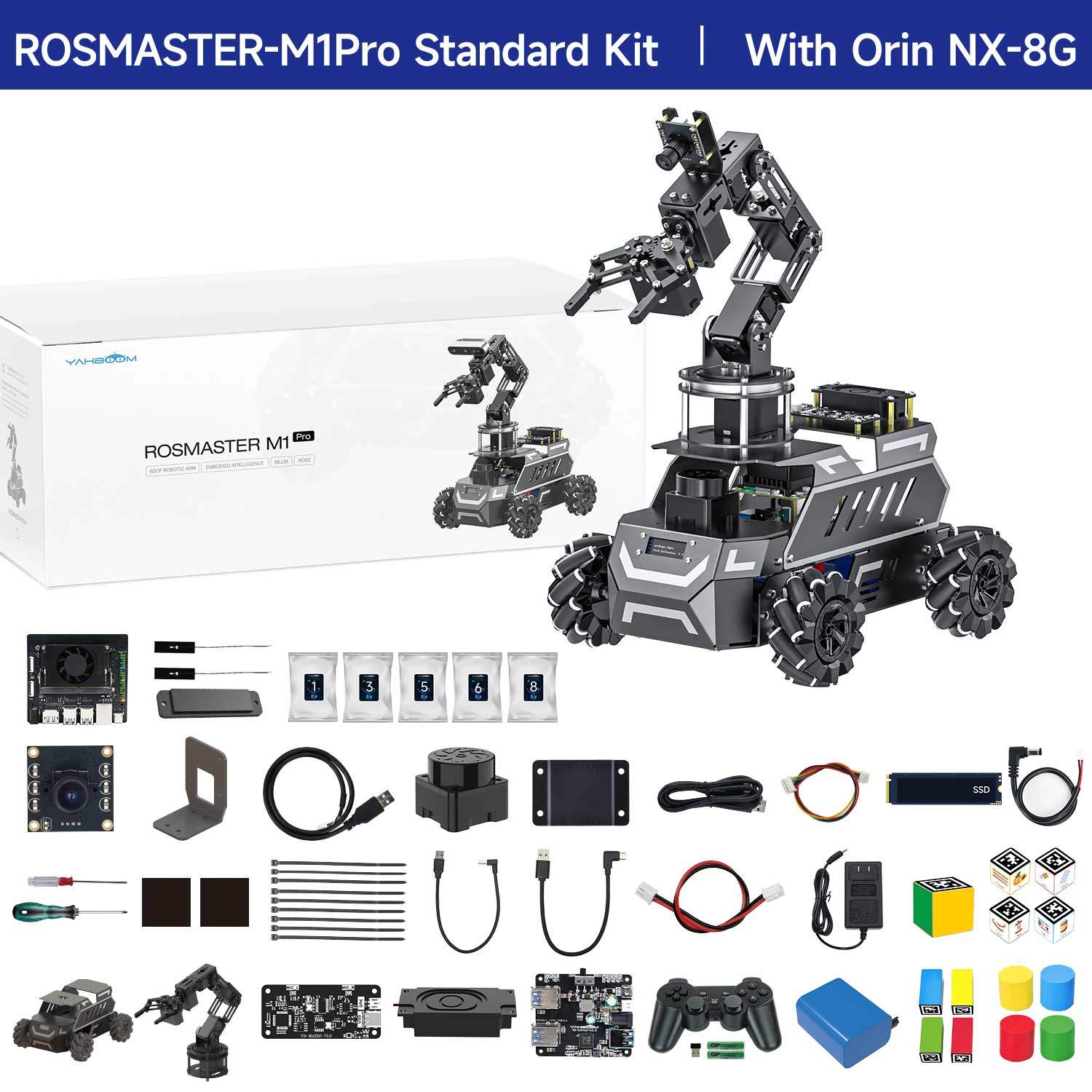 ROSMASTER M1 PRO & ROSMASTER A1 PRO AI Large Language Model ROS2 Robot for Jetson Orin NANO/NX SUPER/RDK X5/RaspberryPi 5