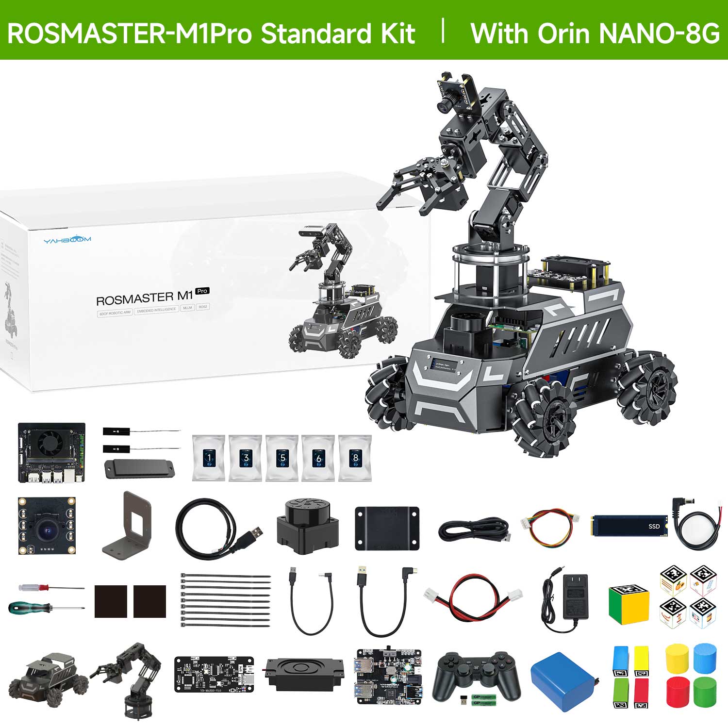 ROSMASTER M1 PRO & ROSMASTER A1 PRO AI Large Language Model ROS2 Robot for Jetson Orin NANO/NX SUPER/RDK X5/RaspberryPi 5