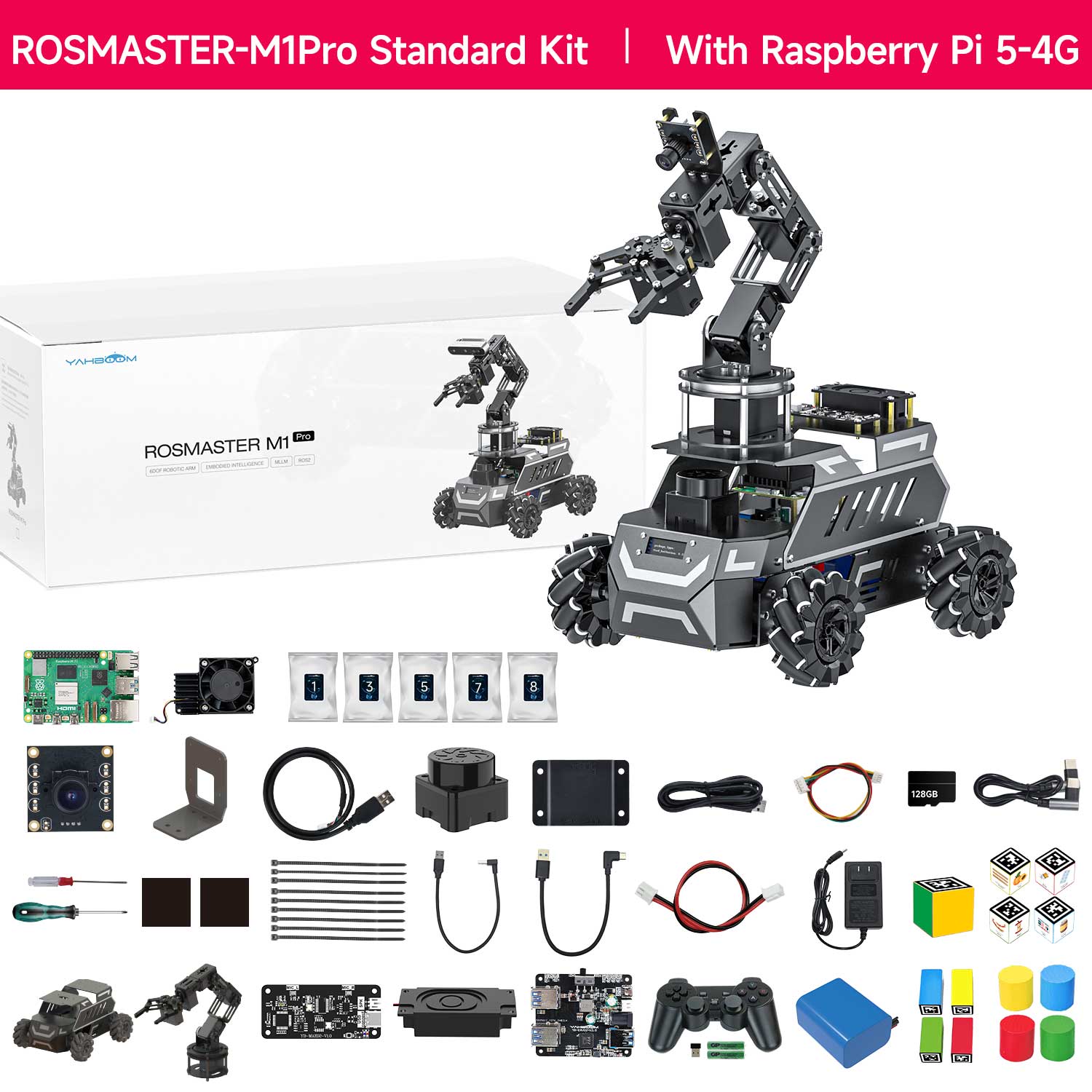ROSMASTER M1 PRO & ROSMASTER A1 PRO AI Large Language Model ROS2 Robot for Jetson Orin NANO/NX SUPER/RDK X5/RaspberryPi 5