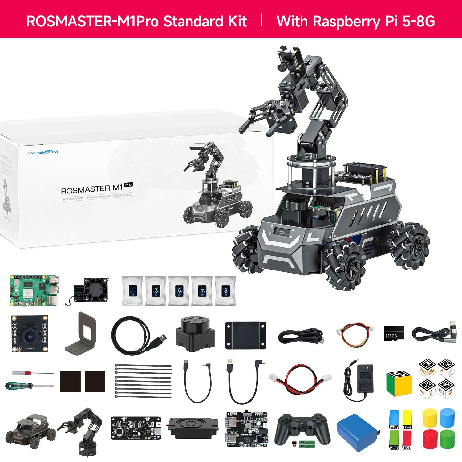 ROSMASTER M1 PRO & ROSMASTER A1 PRO AI Large Language Model ROS2 Robot for Jetson Orin NANO/NX SUPER/RDK X5/RaspberryPi 5