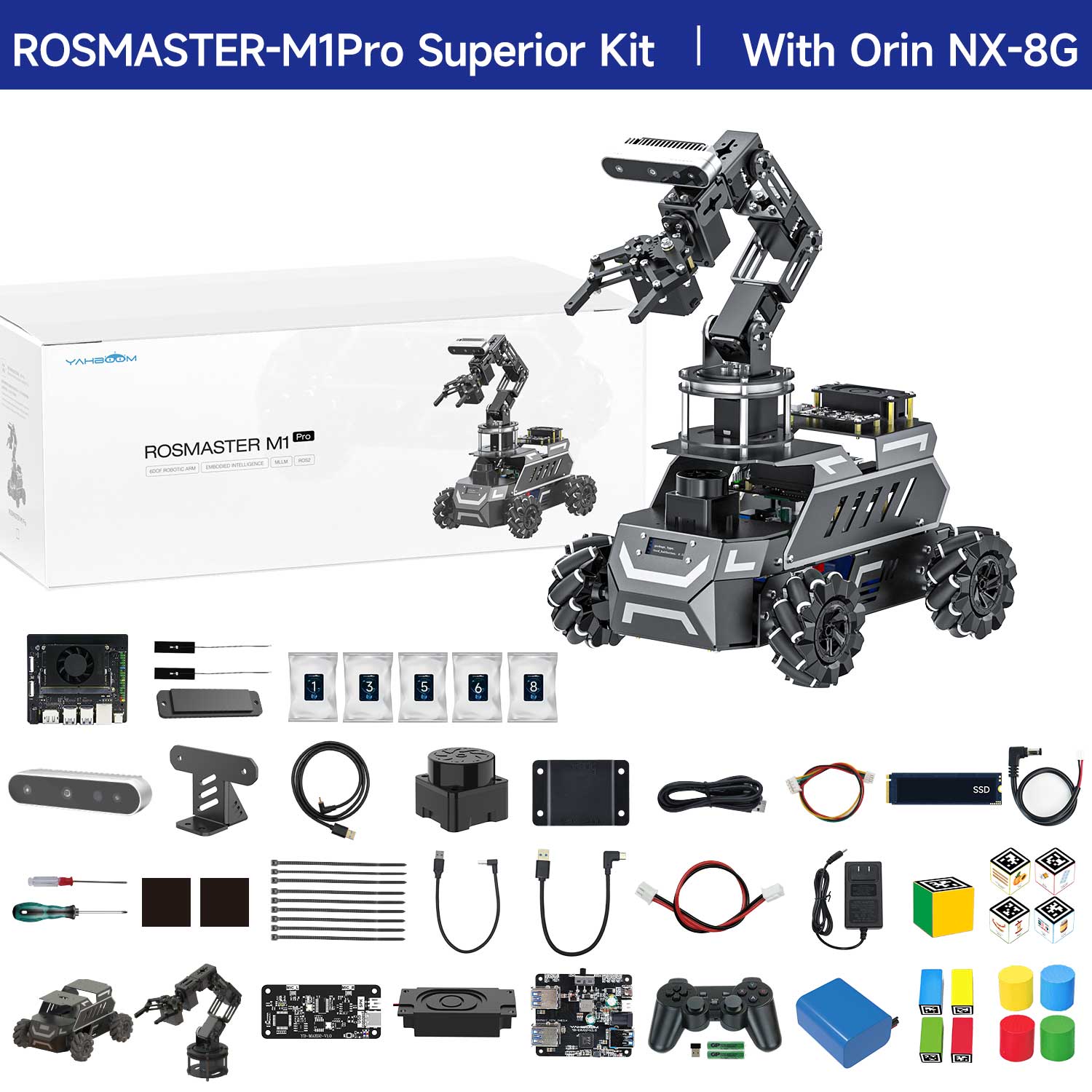 ROSMASTER M1 PRO & ROSMASTER A1 PRO AI Large Language Model ROS2 Robot for Jetson Orin NANO/NX SUPER/RDK X5/RaspberryPi 5