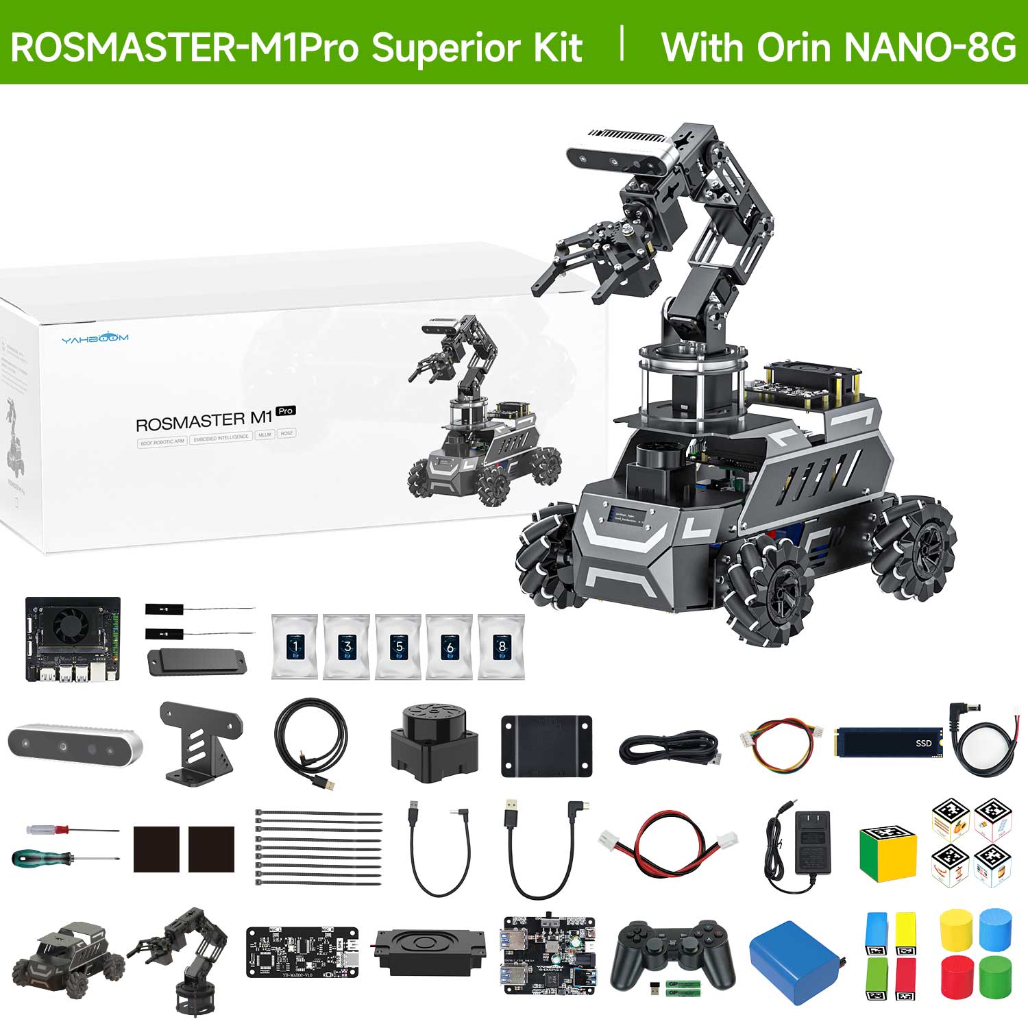 ROSMASTER M1 PRO & ROSMASTER A1 PRO AI Large Language Model ROS2 Robot for Jetson Orin NANO/NX SUPER/RDK X5/RaspberryPi 5