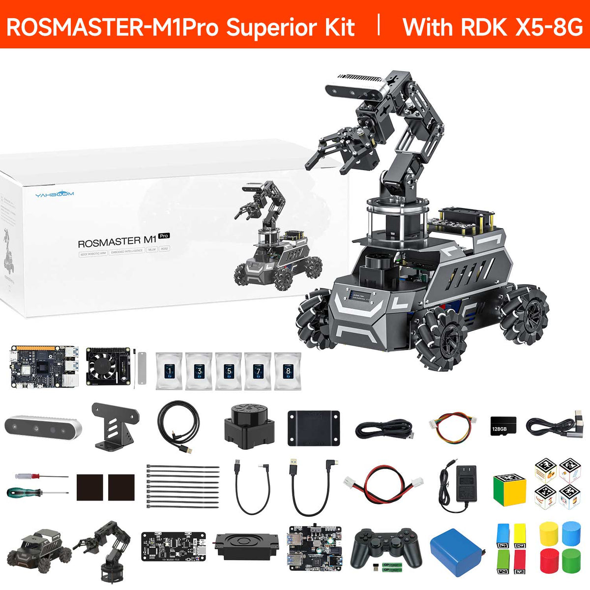 ROSMASTER M1 PRO & ROSMASTER A1 PRO AI Large Language Model ROS2 Robot for Jetson Orin NANO/NX SUPER/RDK X5/RaspberryPi 5