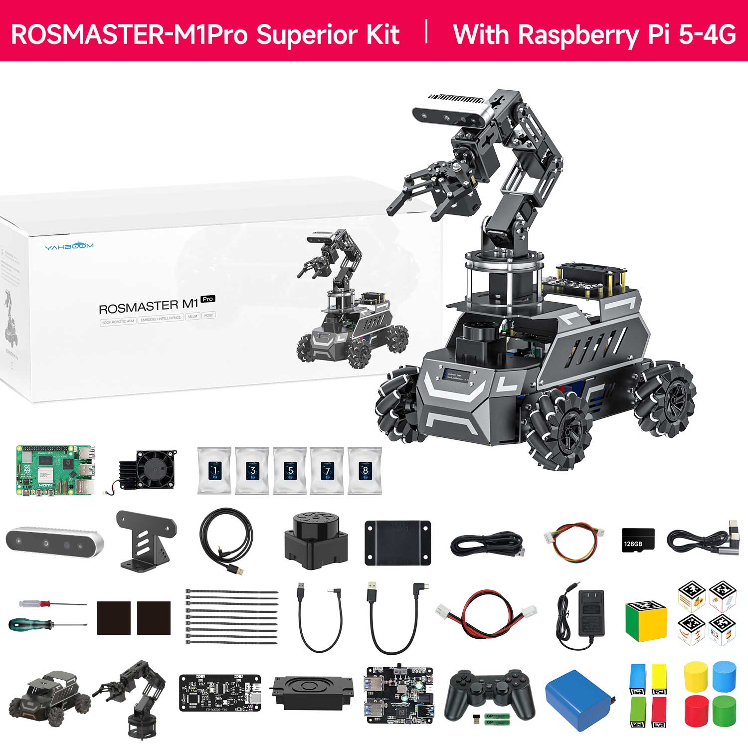ROSMASTER M1 PRO & ROSMASTER A1 PRO AI Large Language Model ROS2 Robot for Jetson Orin NANO/NX SUPER/RDK X5/RaspberryPi 5
