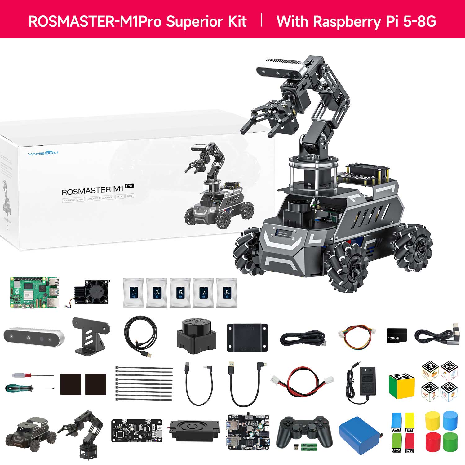 ROSMASTER M1 PRO & ROSMASTER A1 PRO AI Large Language Model ROS2 Robot for Jetson Orin NANO/NX SUPER/RDK X5/RaspberryPi 5