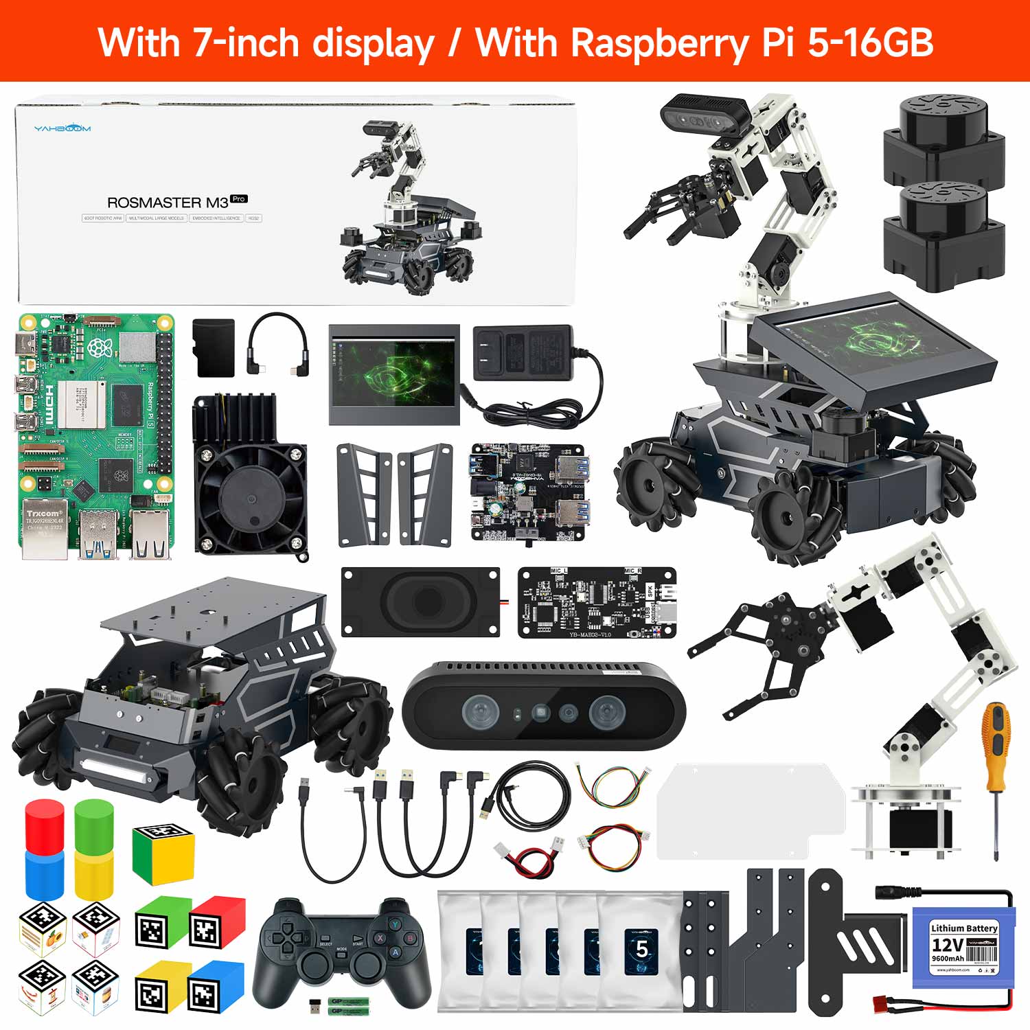 With 7-inch display / With Raspberry Pi 5-16GB