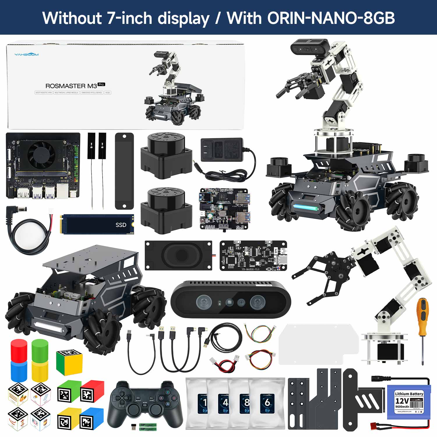 Without 7-inch display / With ORIN-NANO-8GB