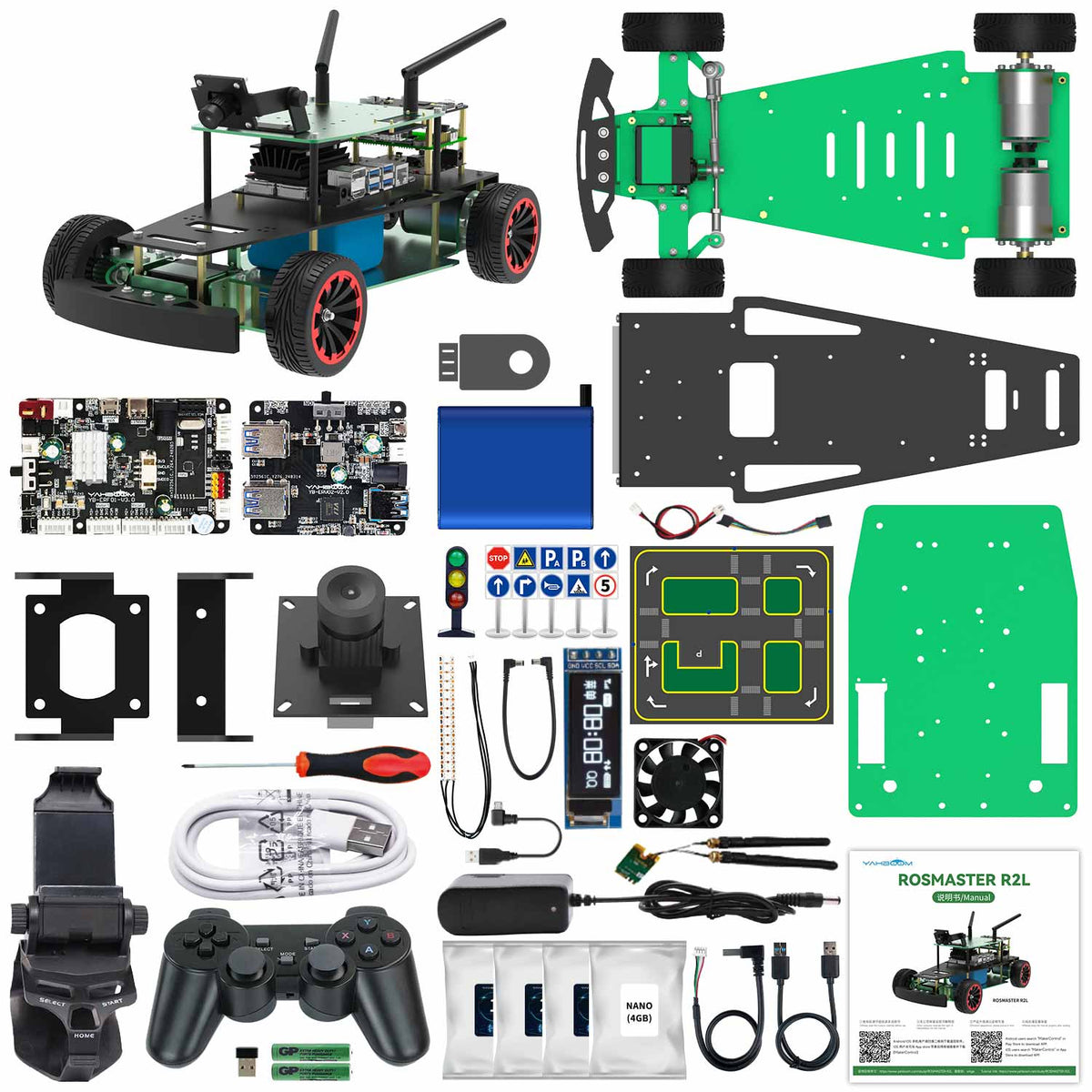 Automatic Driving Car Kit ROS Robot with Ackermann for Jetson NANO