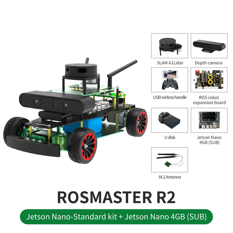 ROSMASTER R2 ROS2 Robot with Ackermann structure for Jetson NANO 4GB/Orin NANO/Orin NX/RPi 5/4B(Max Speed:1.8m/s)