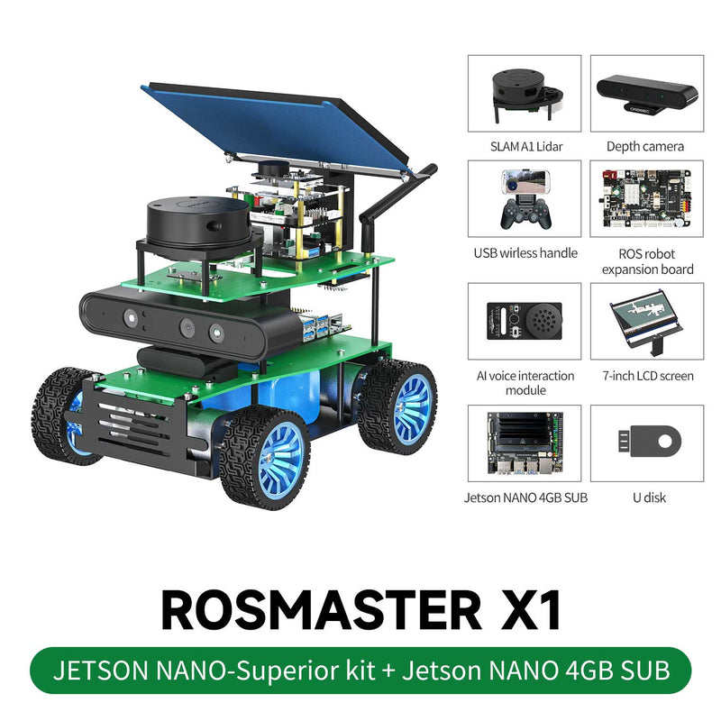 ROSMASTER X1 ROS AI voice interaction Robot for Jetson NANO 4GB/RaspberryPi 5