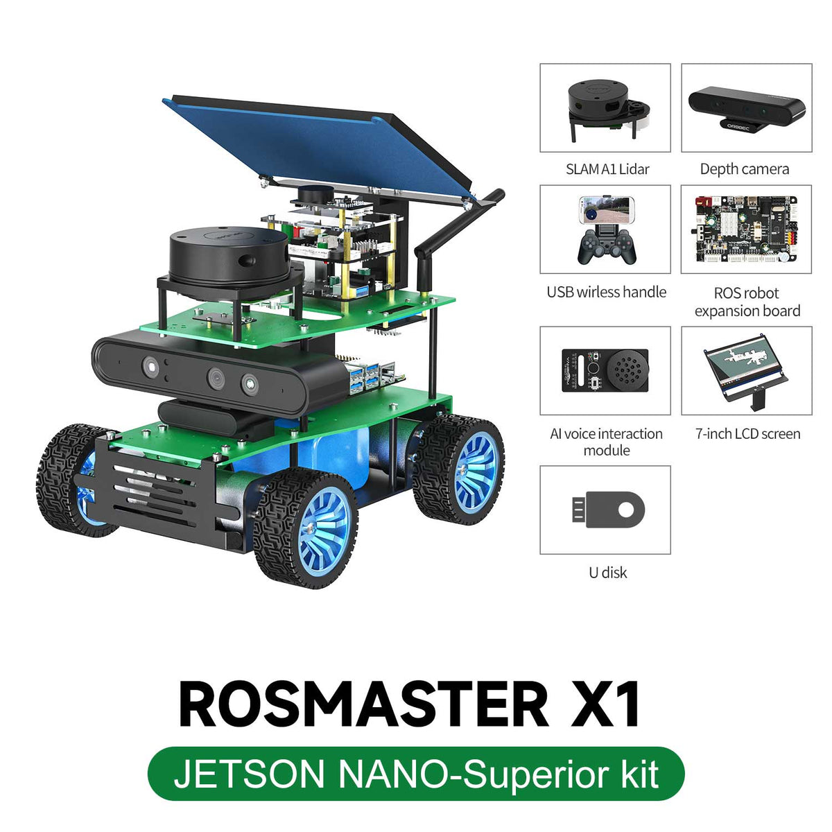 ROSMASTER X1 ROS AI voice interaction Smart Car for Jetson NANO