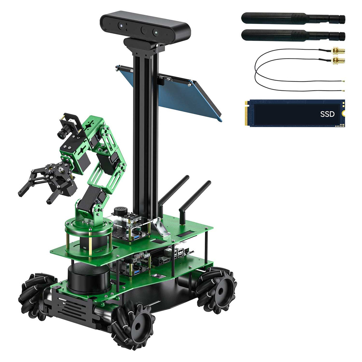 ROS Educational Robot with 6DOF Robotic Arm for RPi 5 NVIDIA Jetson