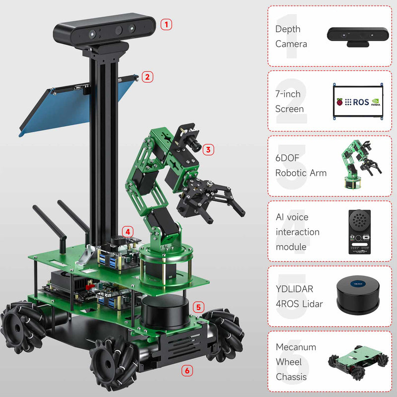 ROSMASTER X3 PLUS ROS Robot for Jetson NANO 4GB/Orin NX SUPER/Orin NANO SUPER/RPi 5