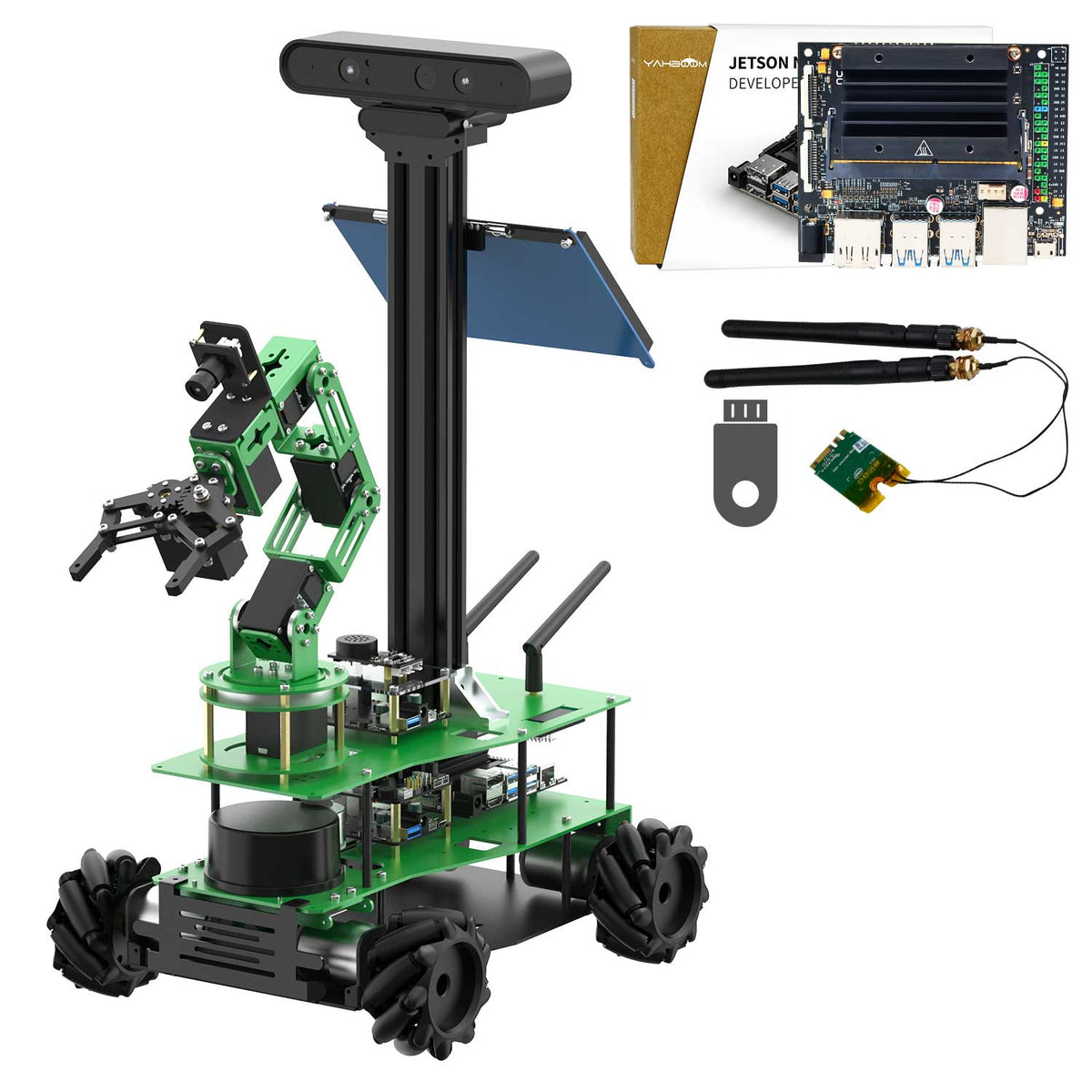 ROS Educational Robot with 6DOF Robotic Arm for RPi 5 NVIDIA Jetson
