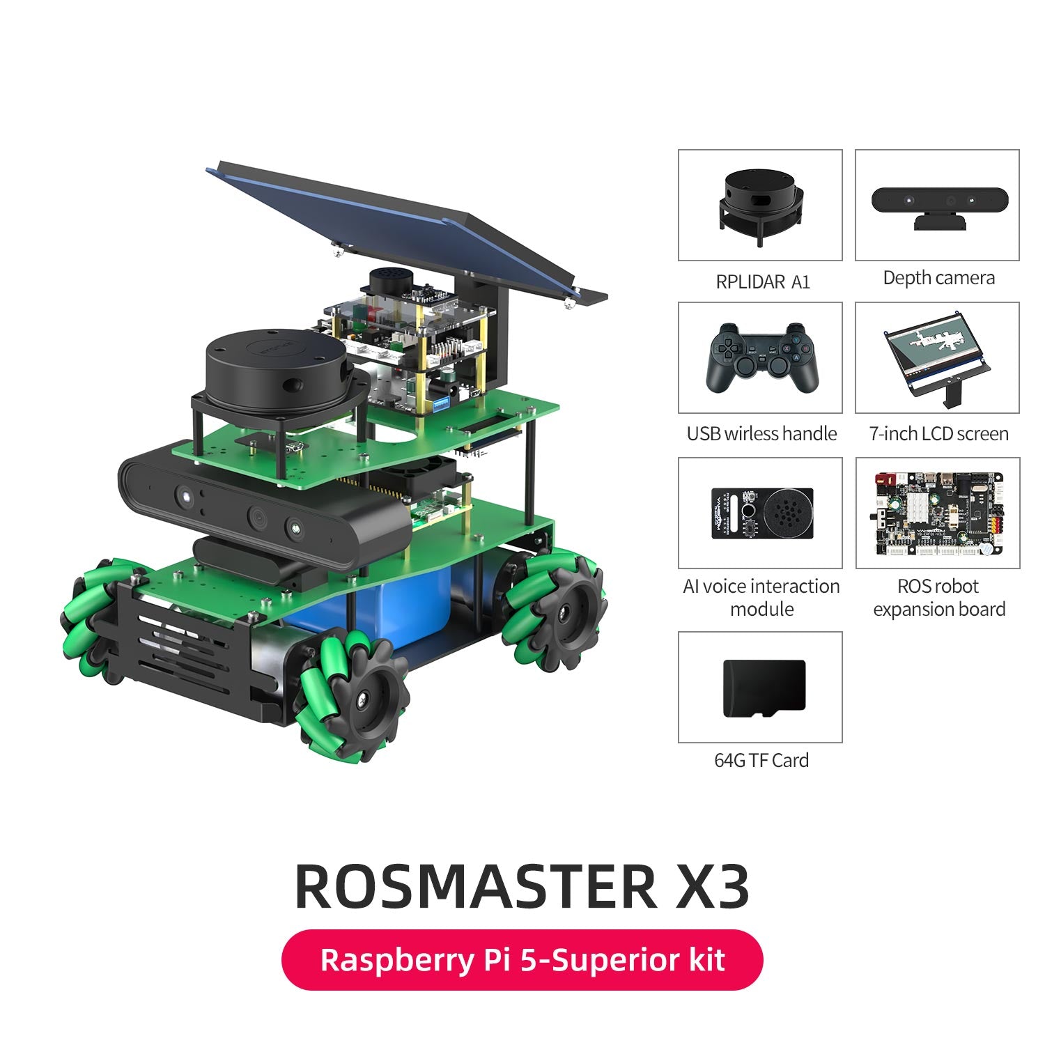 ROSMASTER X3 Raspberry Pi 5-Superior kit