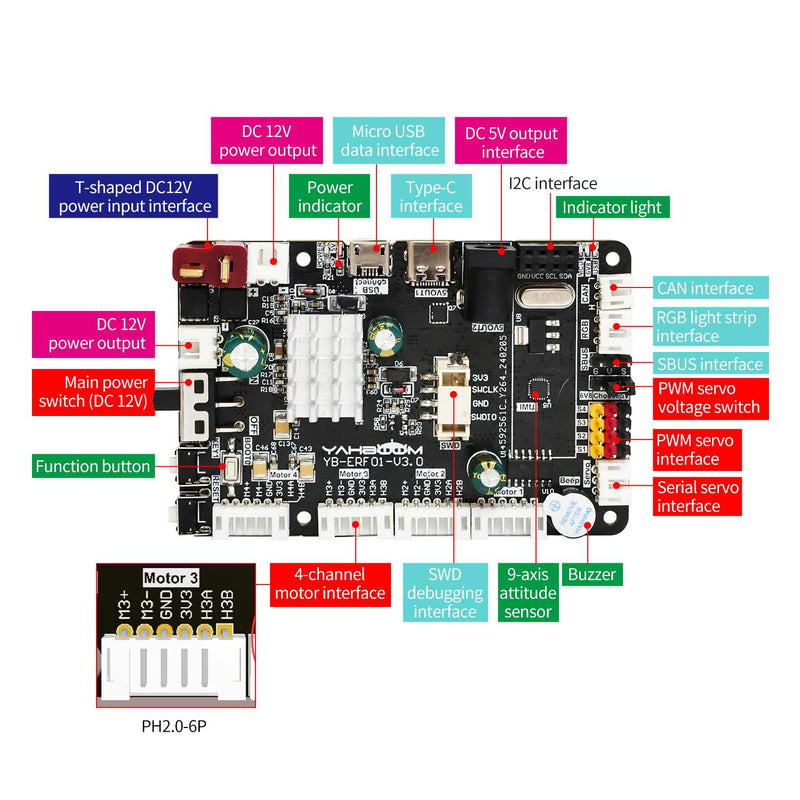 ROS robot control board V3.0 with STM32F103RCT6 Support RaspberryPi 5 Jetson