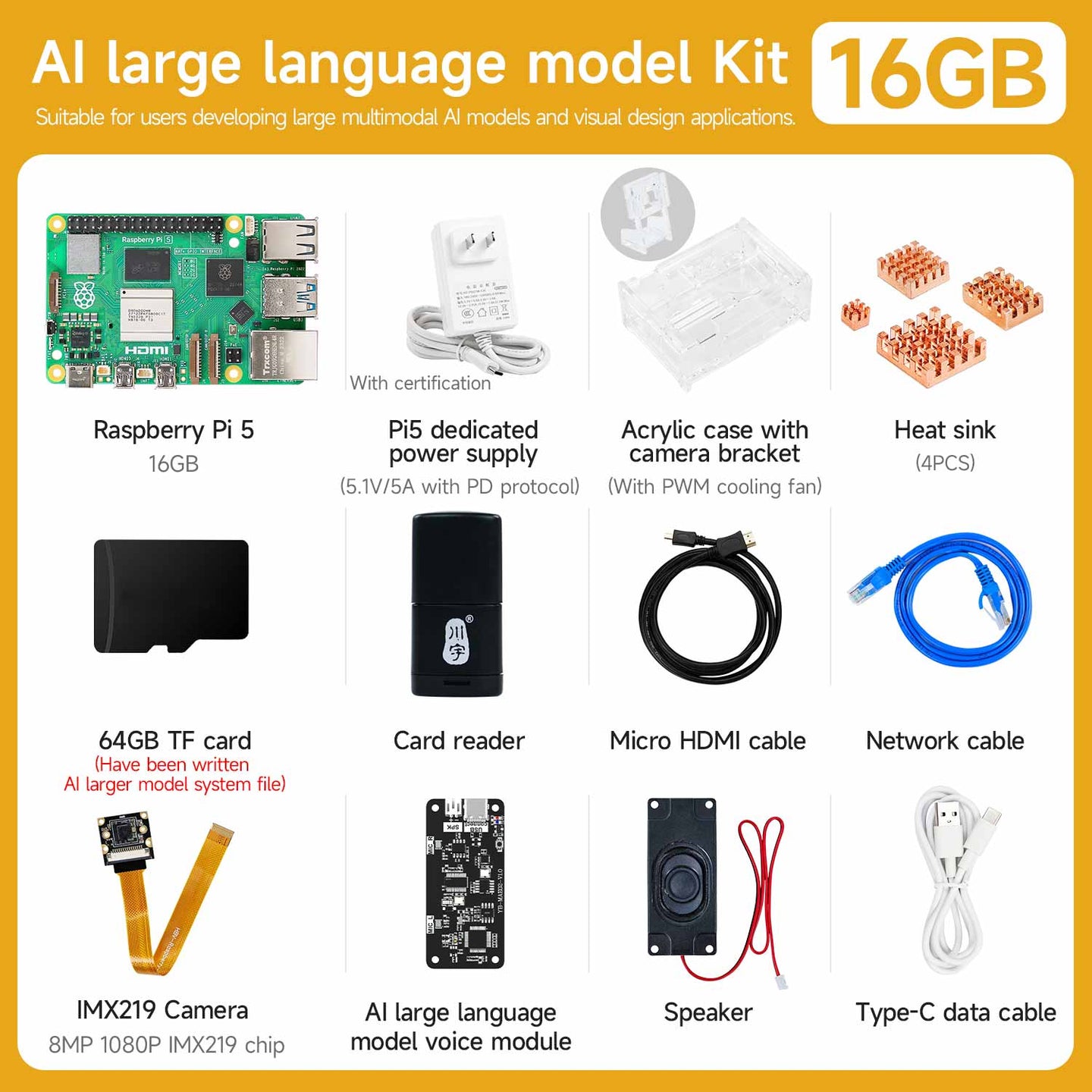 Placa Raspberry Pi 5 (varios kits con diferentes accesorios para elegir)