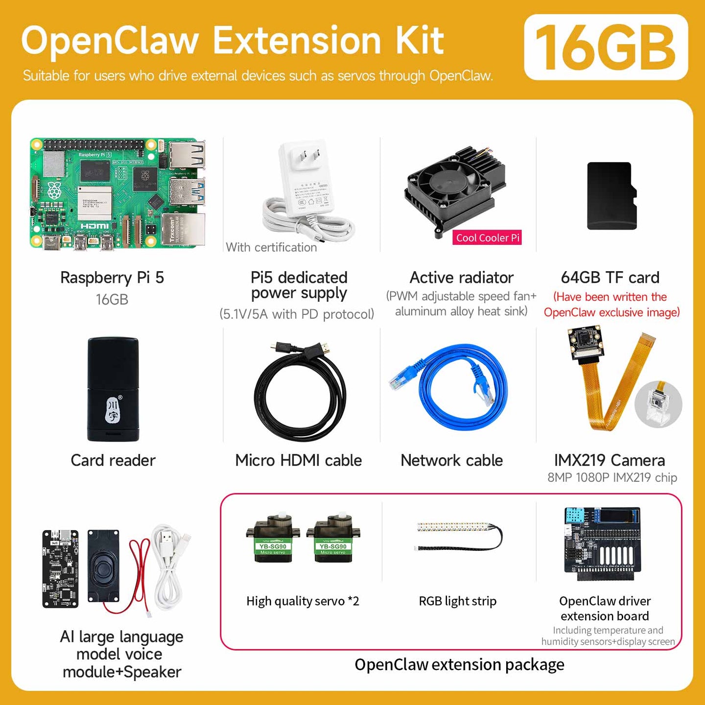 Placa Raspberry Pi 5 (varios kits con diferentes accesorios para elegir)