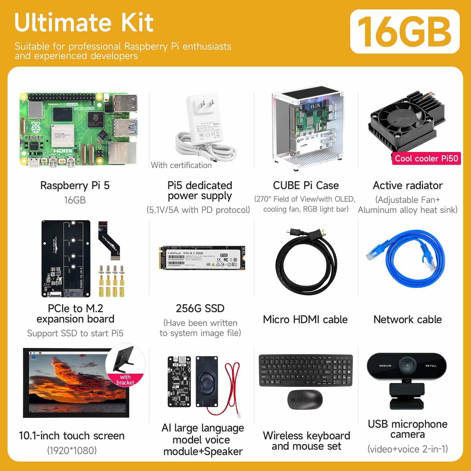 Placa Raspberry Pi 5 (varios kits con diferentes accesorios para elegir)