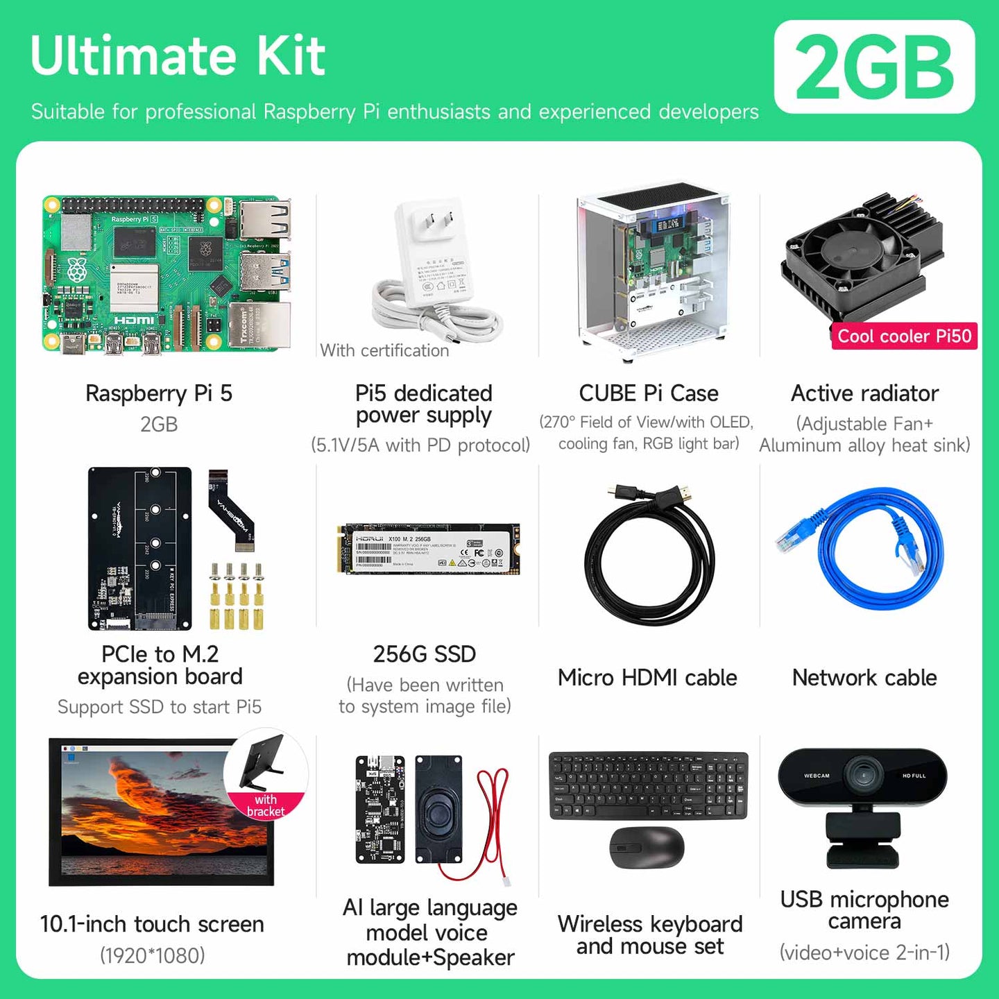 Placa Raspberry Pi 5 (varios kits con diferentes accesorios para elegir)