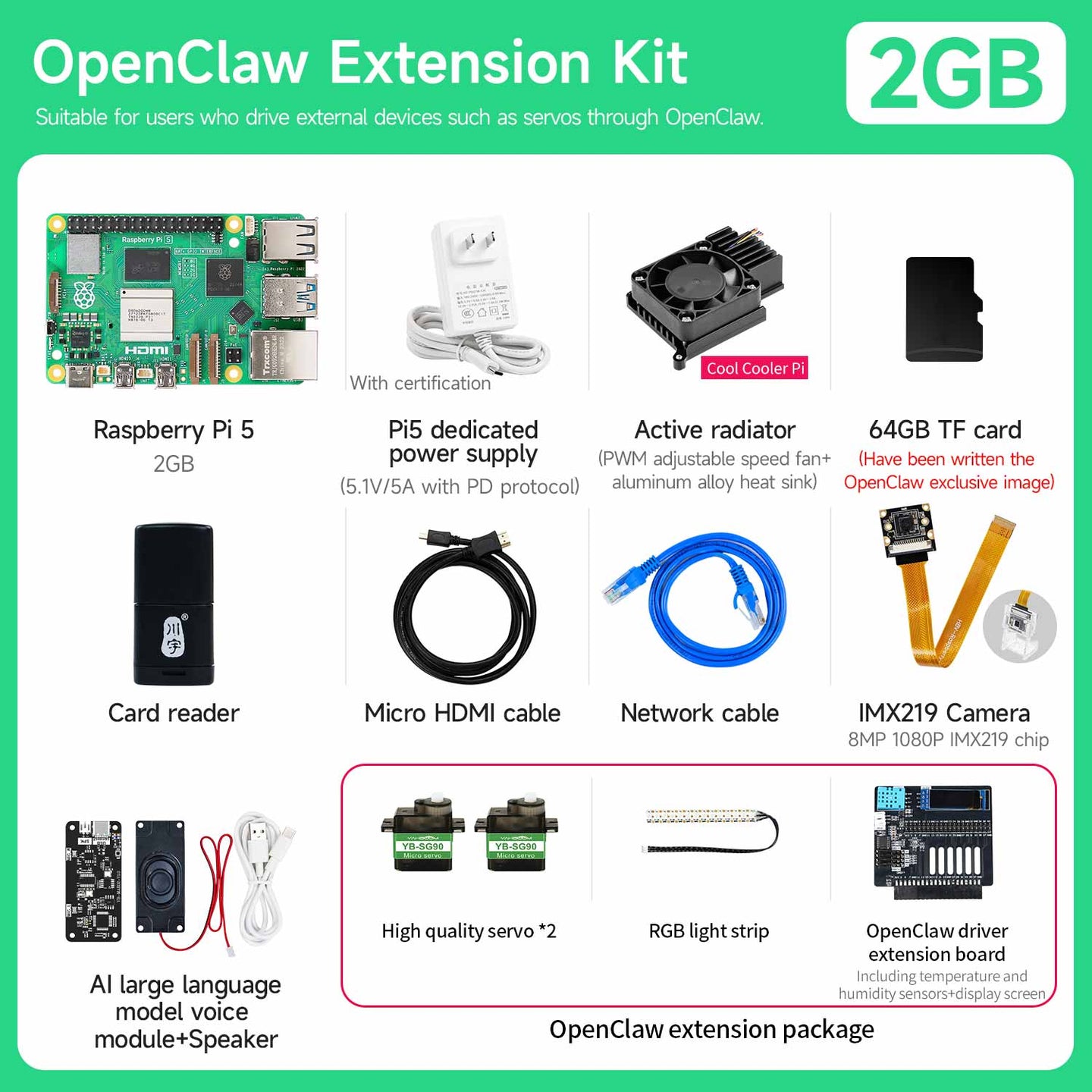 Placa Raspberry Pi 5 (varios kits con diferentes accesorios para elegir)