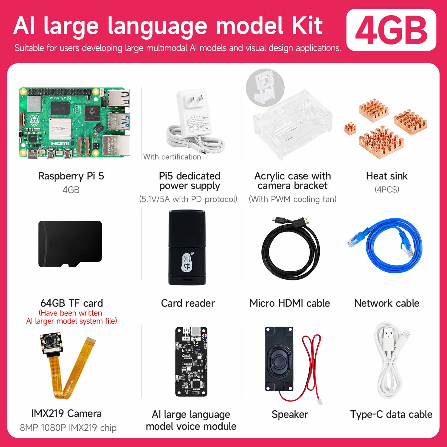 Placa Raspberry Pi 5 (varios kits con diferentes accesorios para elegir)