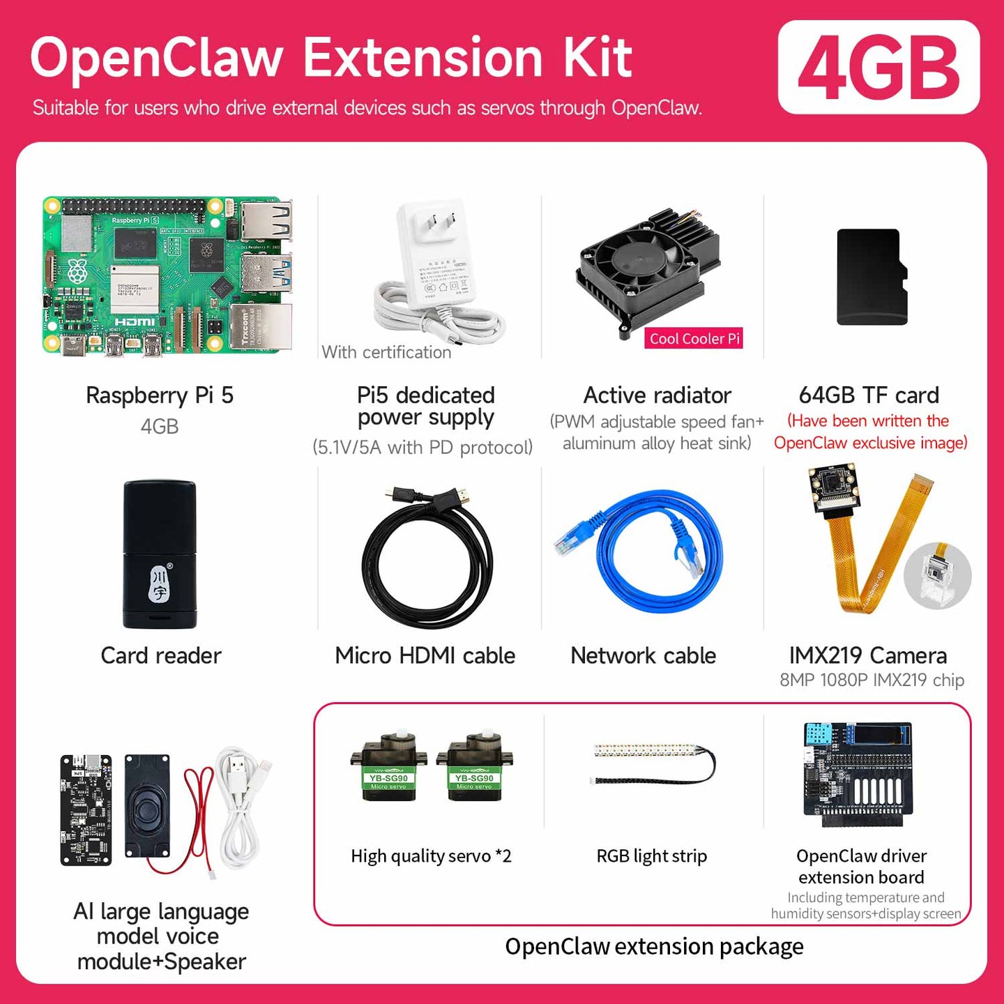 Placa Raspberry Pi 5 (varios kits con diferentes accesorios para elegir)
