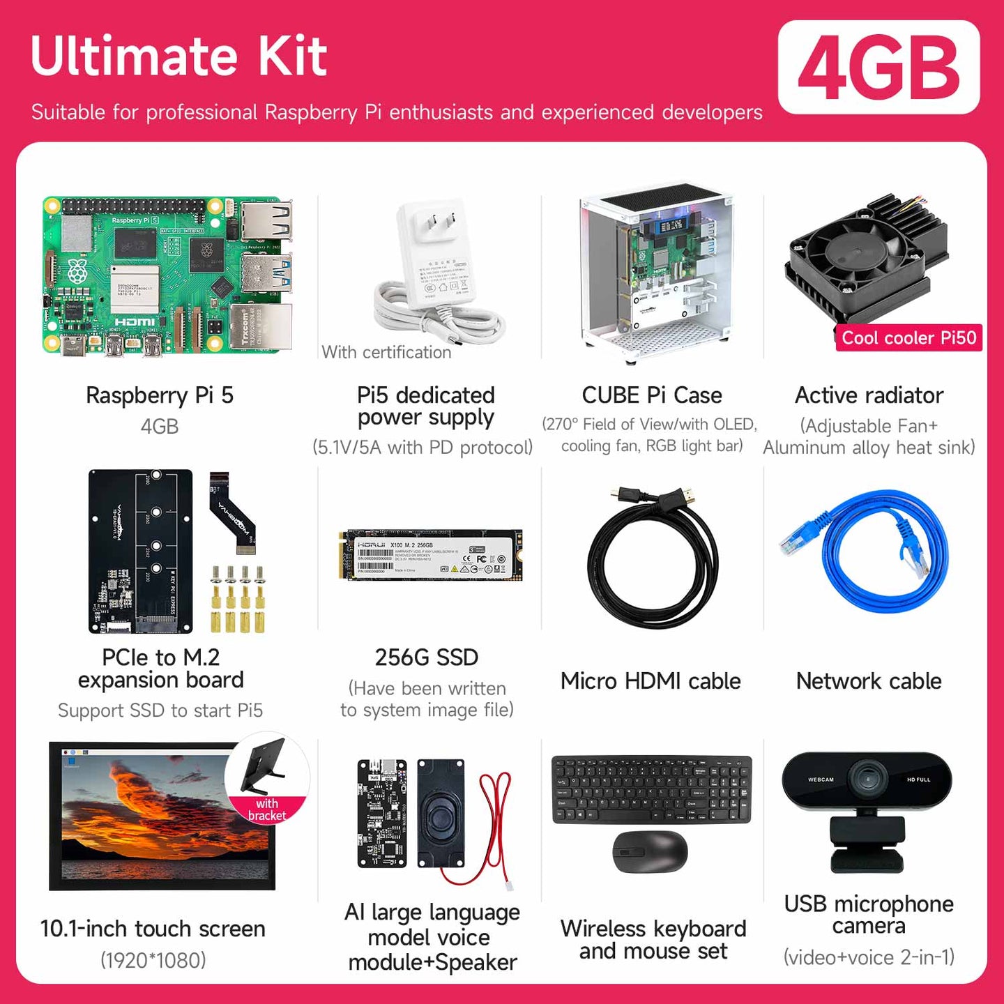 Placa Raspberry Pi 5 (varios kits con diferentes accesorios para elegir)