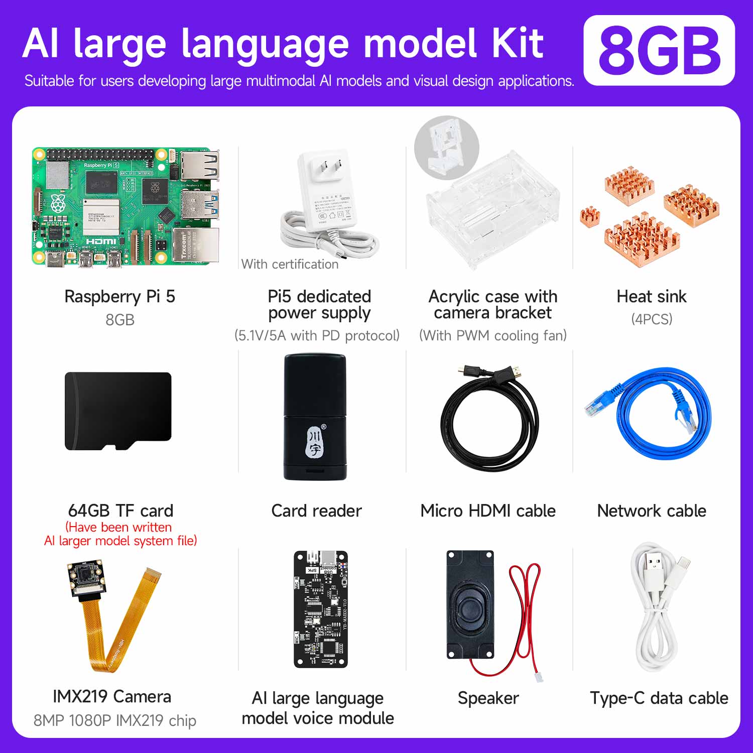 Placa Raspberry Pi 5 (varios kits con diferentes accesorios para elegir)