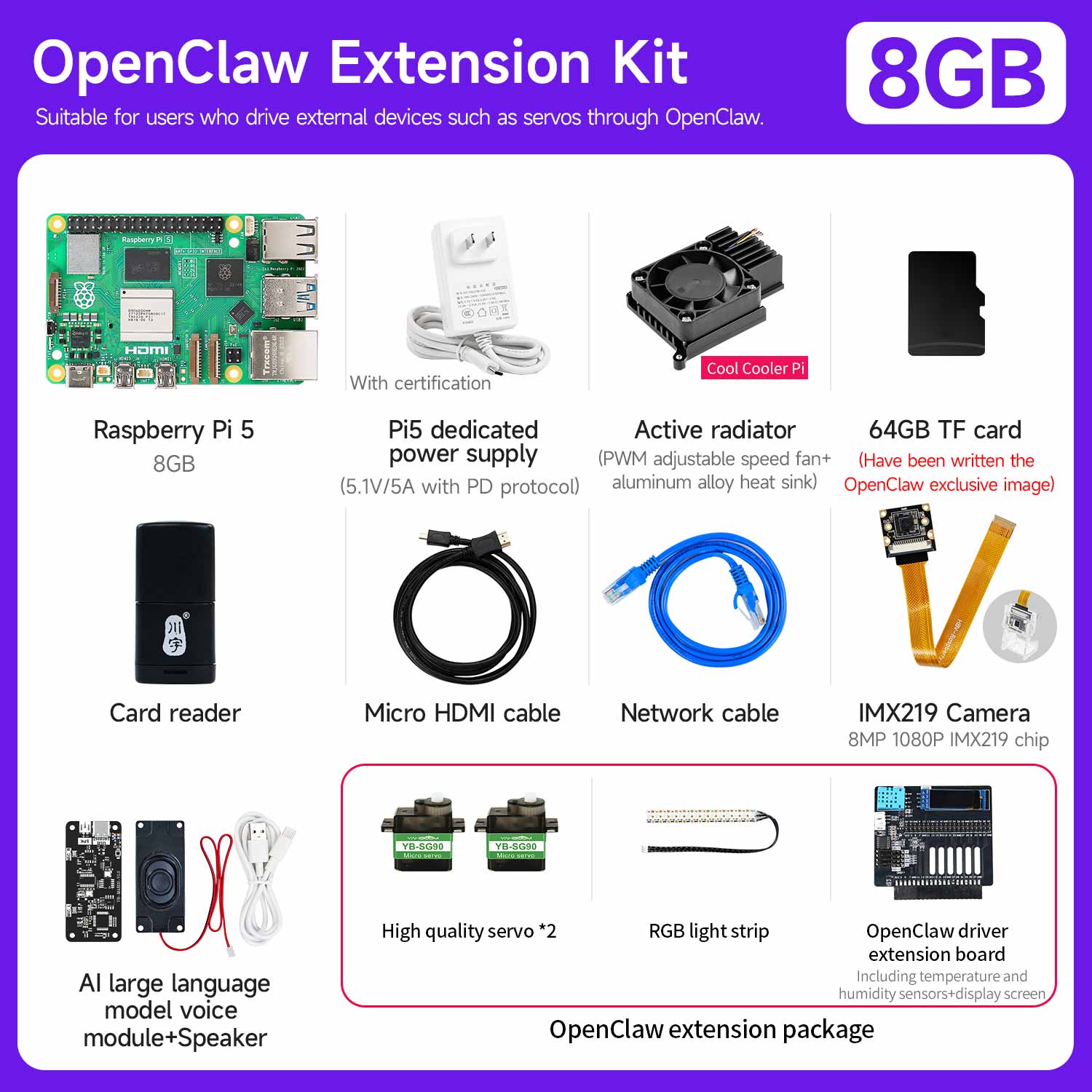 Placa Raspberry Pi 5 (varios kits con diferentes accesorios para elegir)