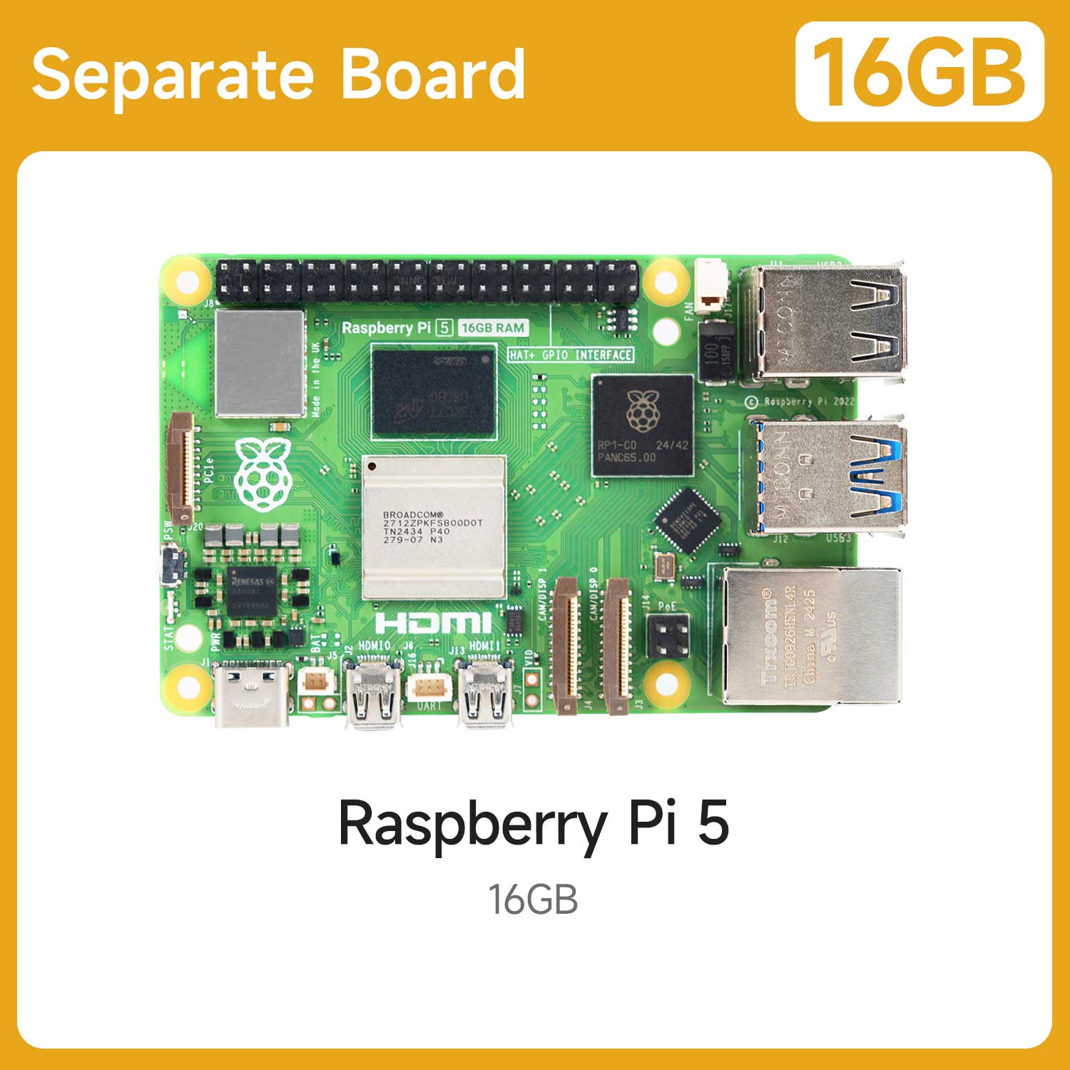 Raspberry Pi 5 AI Large Model Board and Starter Kit(1G/2G/4G/8G/16G)