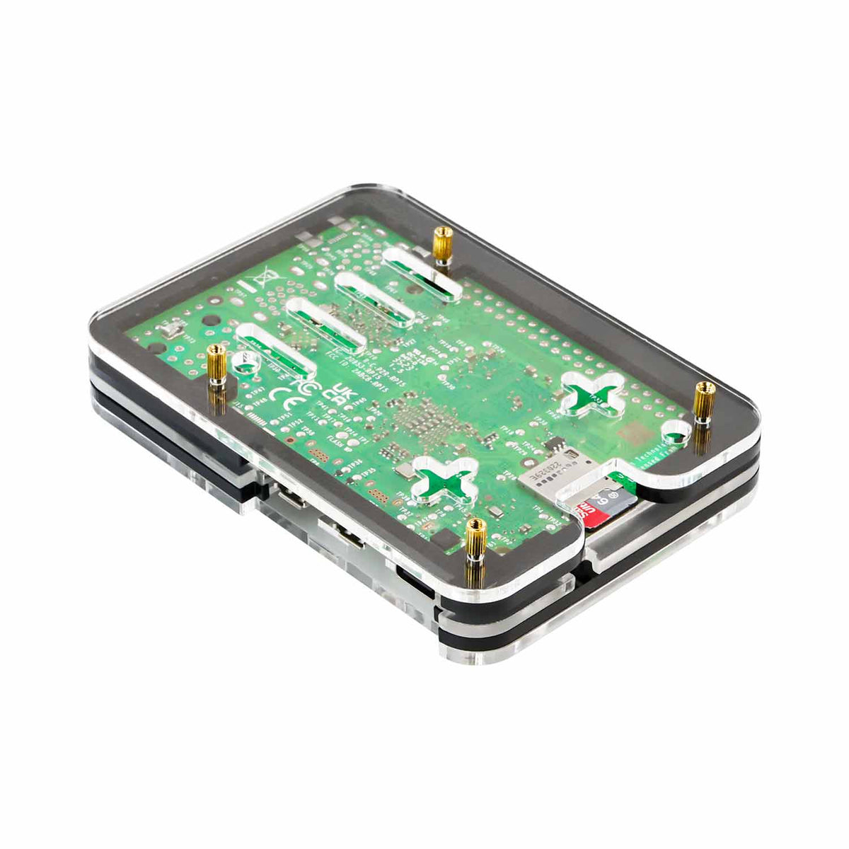 5-Layer Acrylic Case for Raspberry Pi 5 Made of Transparent Acrylic