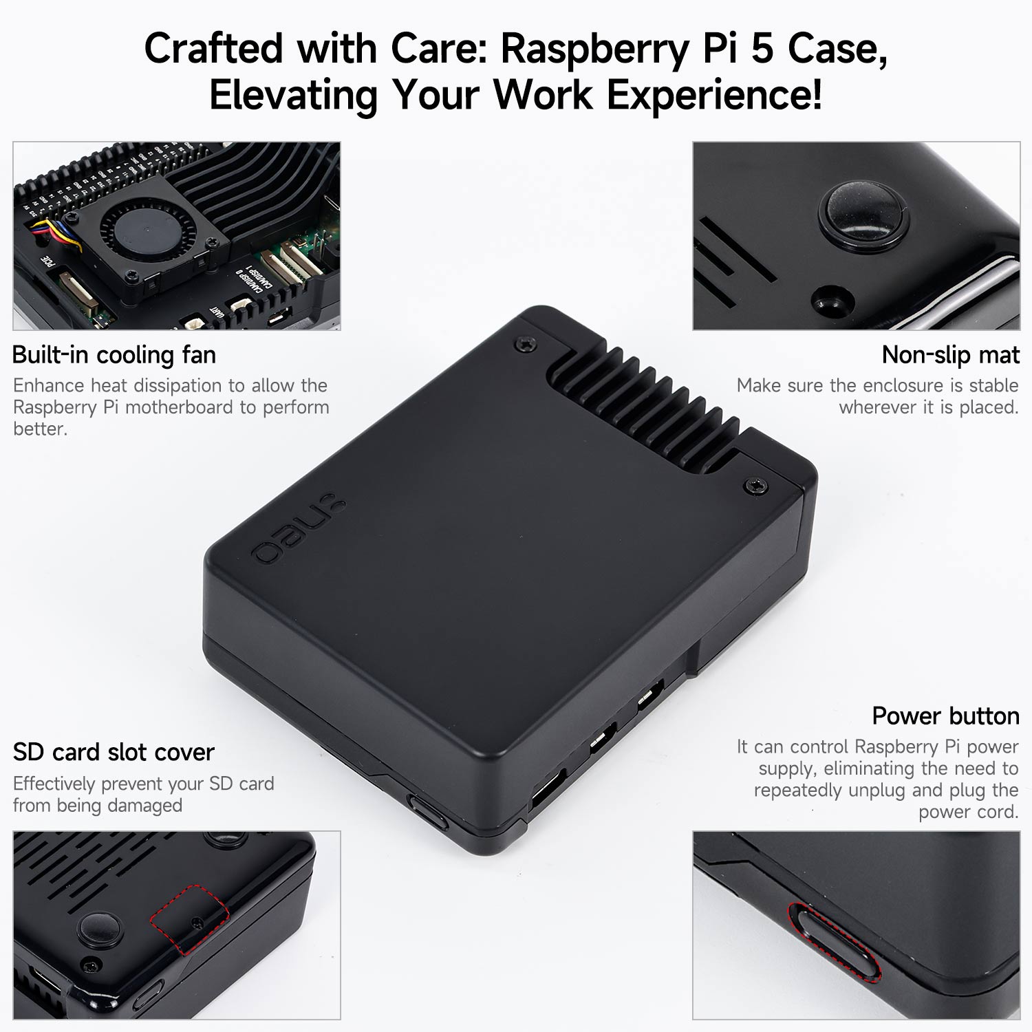 Estuche Argon NEO 5 para Raspberry Pi 5 con ventilador de refrigeración PWM