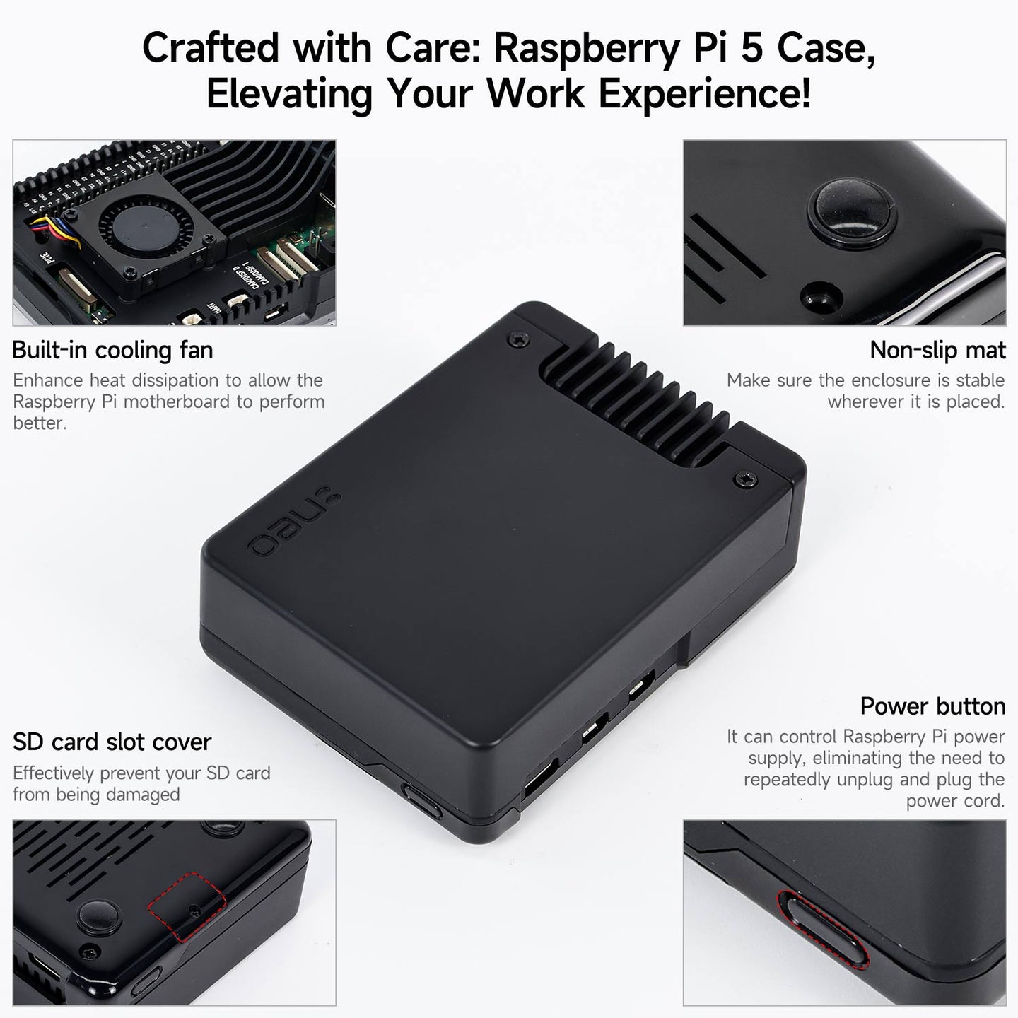 Estuche Argon NEO 5 para Raspberry Pi 5 con ventilador de refrigeración PWM