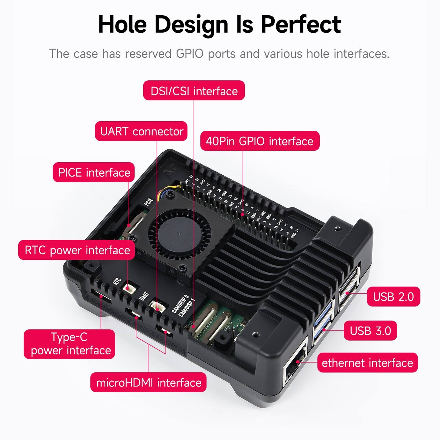 Estuche Argon NEO 5 para Raspberry Pi 5 con ventilador de refrigeración PWM