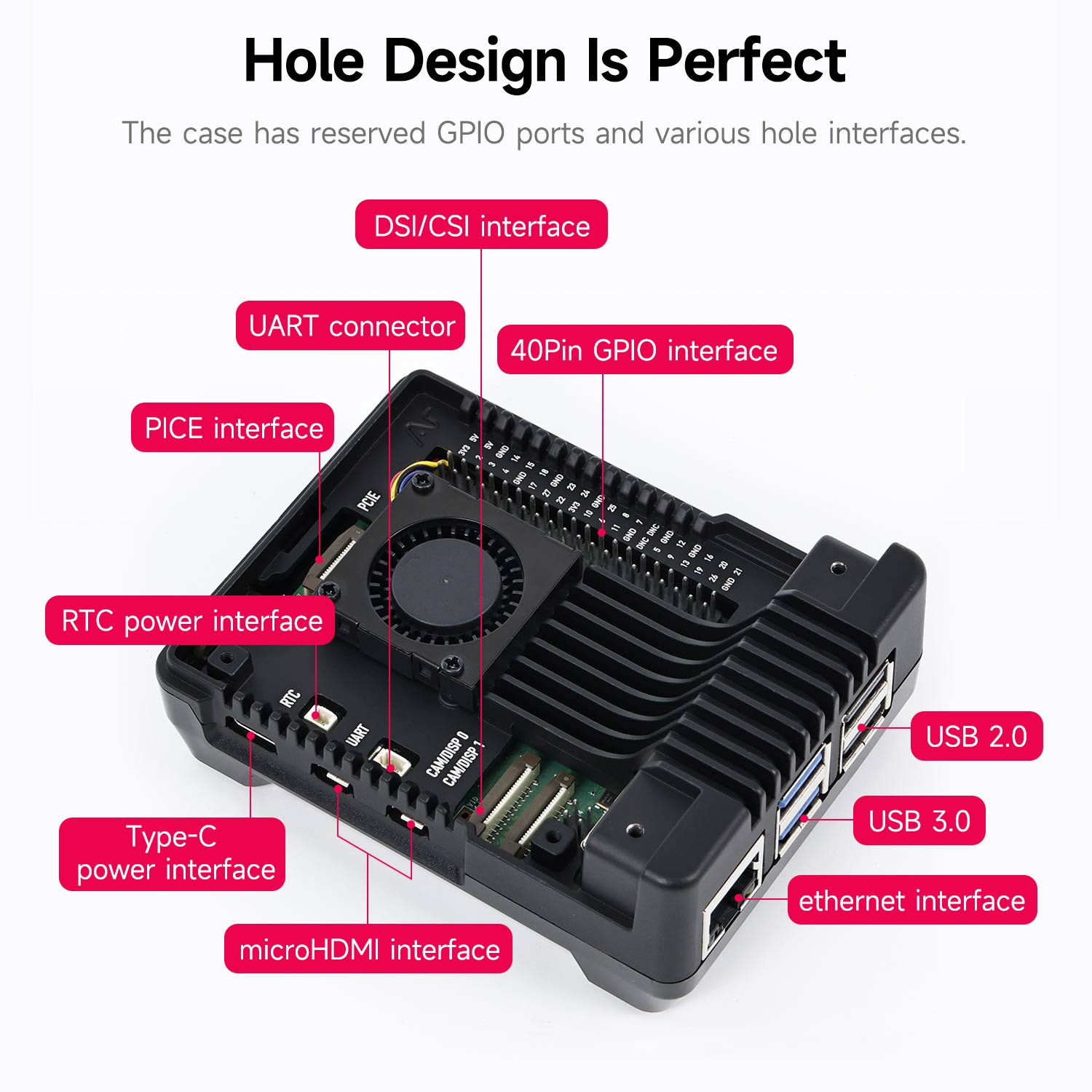 Estuche Argon NEO 5 para Raspberry Pi 5 con ventilador de refrigeración PWM