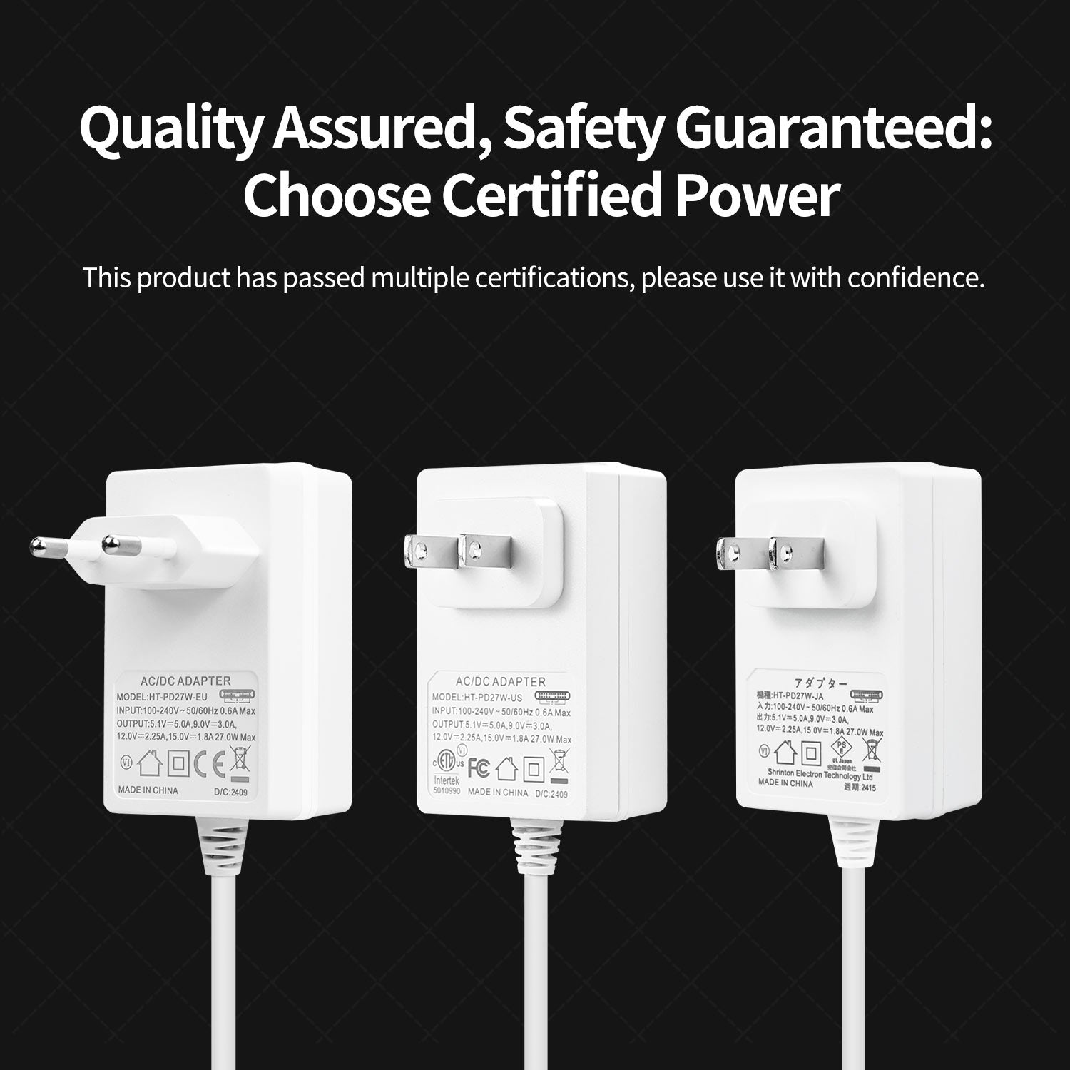 27W 5.1V/5A PD Power Supply for Raspberry Pi 5