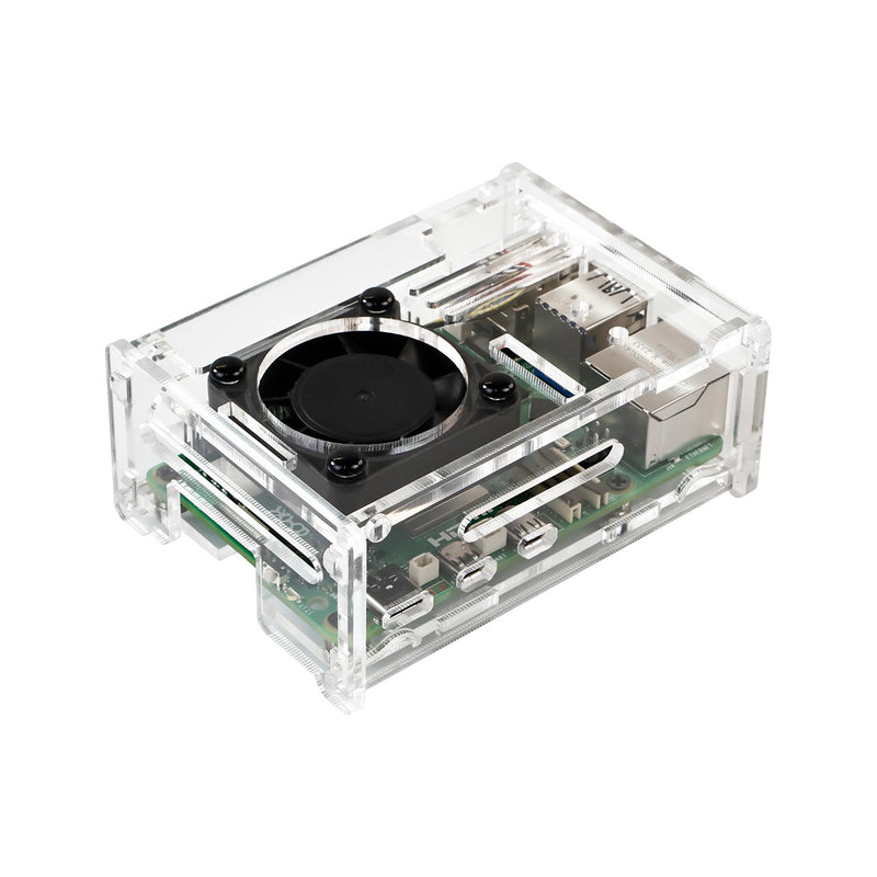 Raspberry Pi 5 Acrylic Case with PWM Cooling Fan