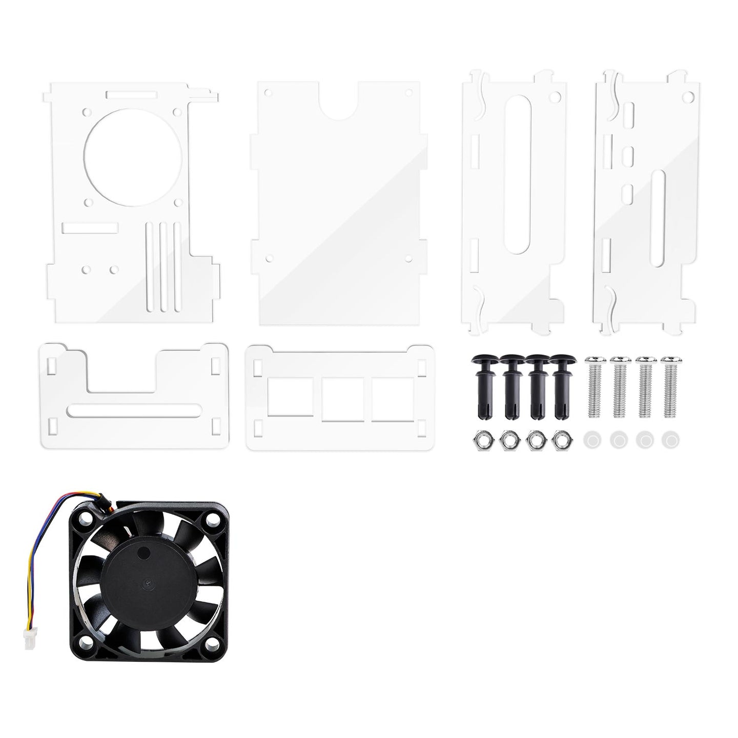 Estuche de acrílico para Raspberry Pi 5 con ventilador de refrigeración PWM
