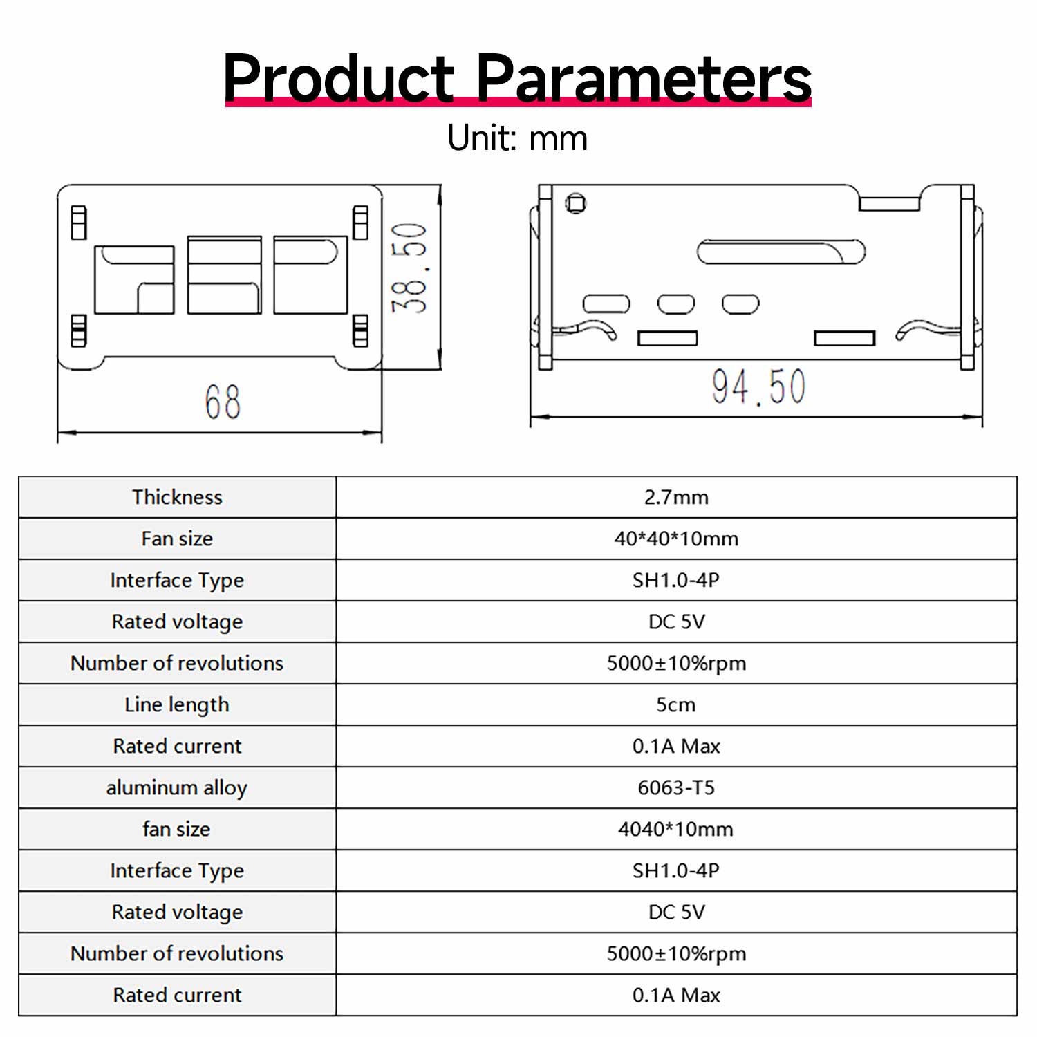 Estuche de acrílico para Raspberry Pi 5 con ventilador de refrigeración PWM