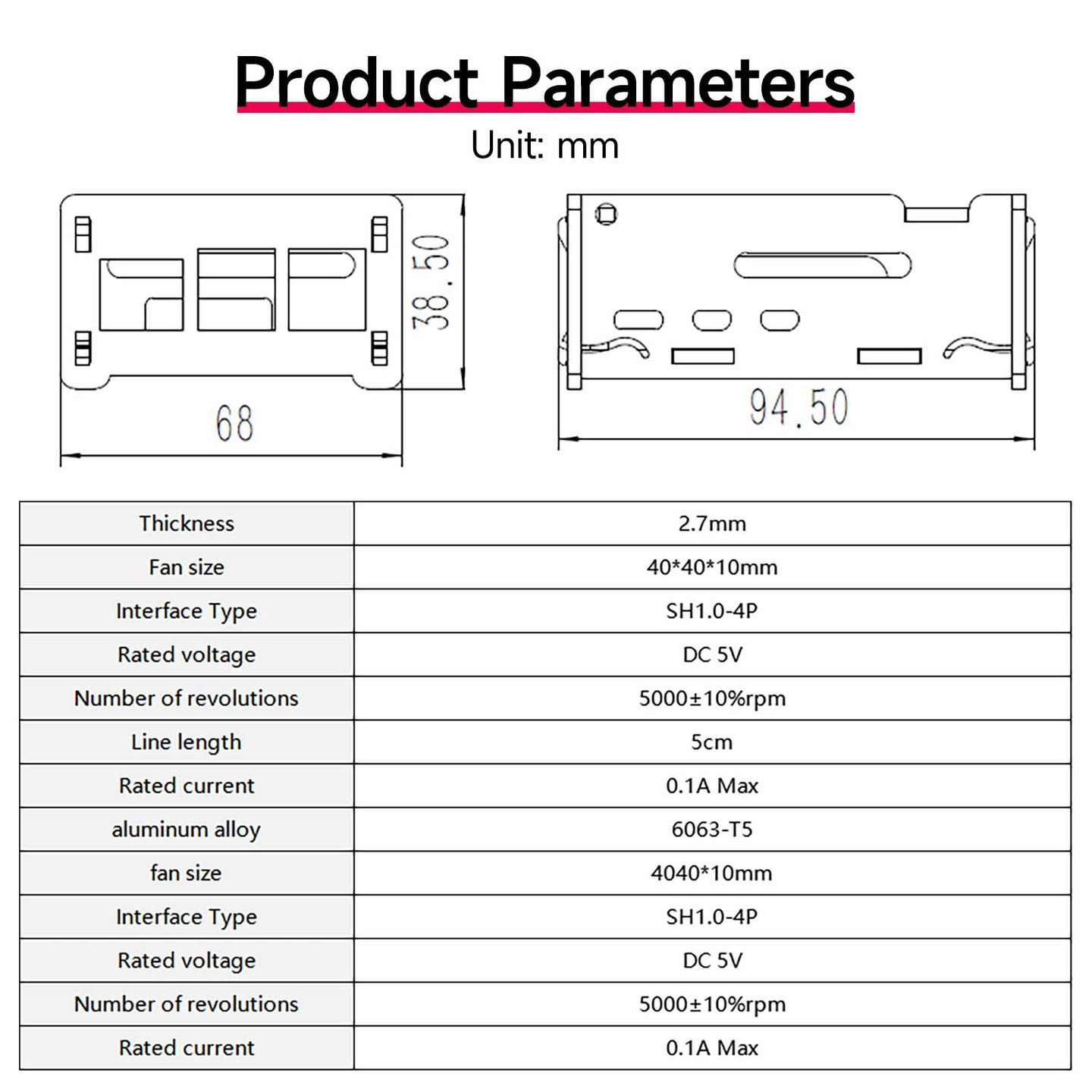Estuche de acrílico para Raspberry Pi 5 con ventilador de refrigeración PWM